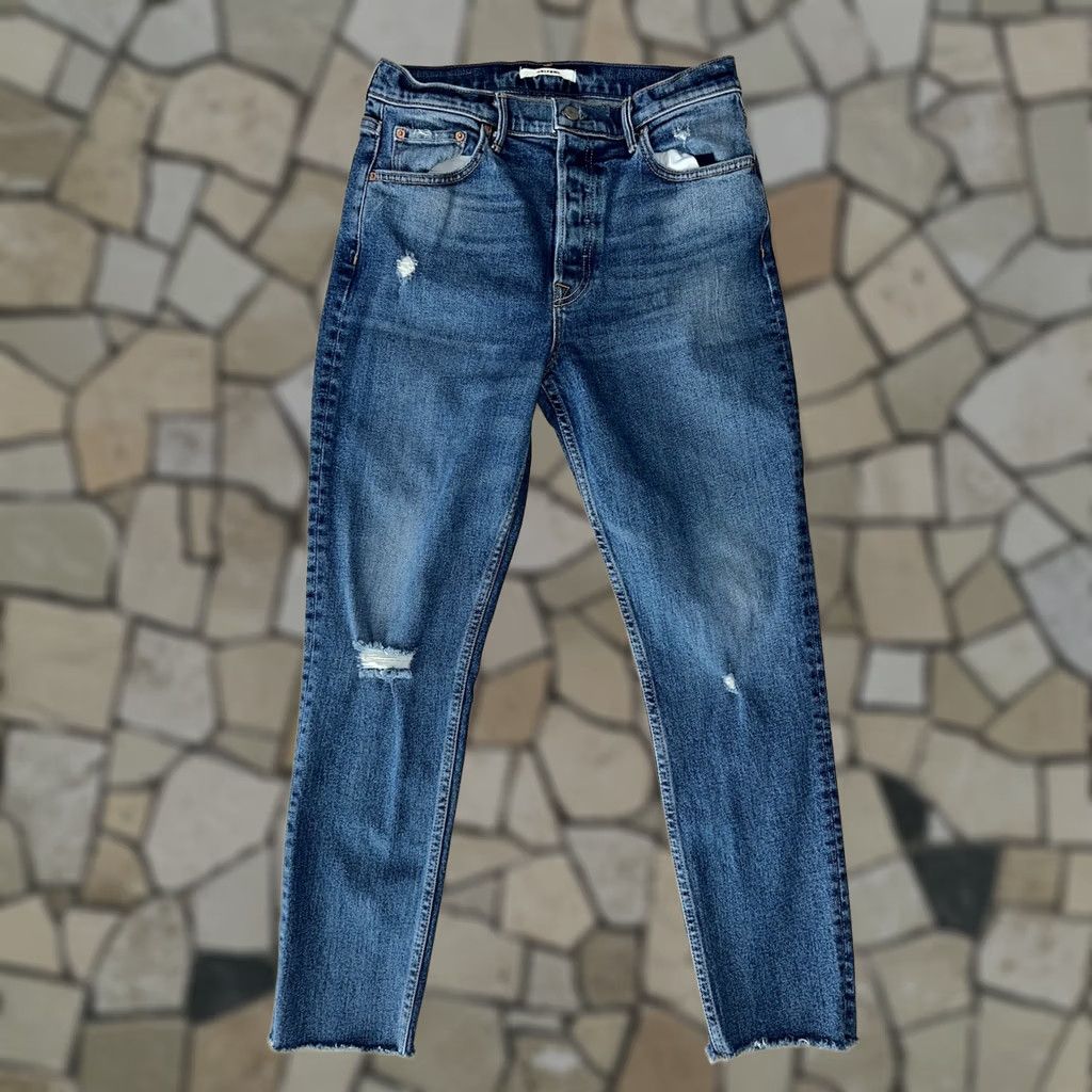 GRLFRND VINTAGE Grlfrnd Karolina Jeans Close to You Blue 29x27 90s USA Womens High Rise Denim Slim Fit 5-Pocket Cotton Buttons Logo Baggy? Size 29" - 1 Thumbnail