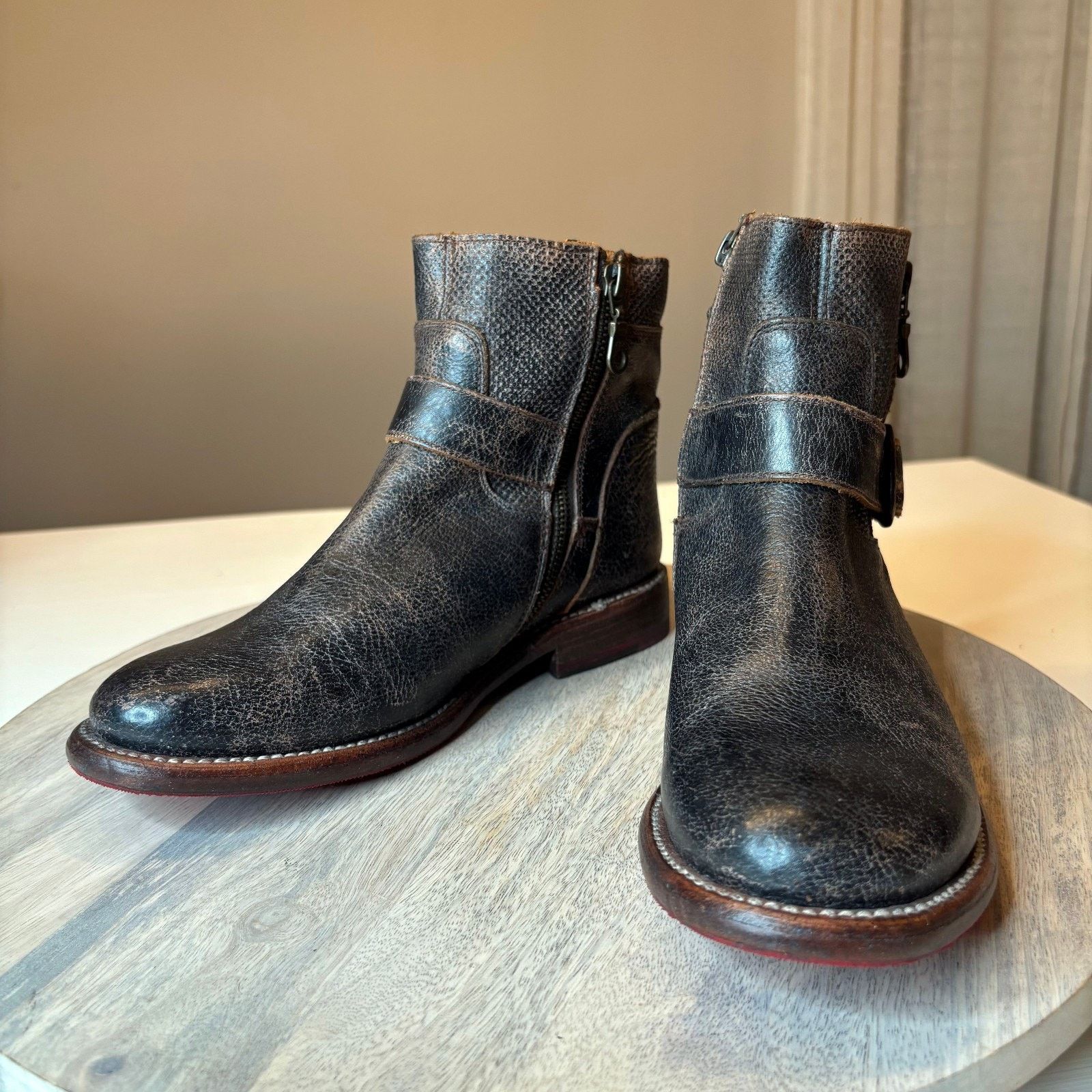Bed Stu Bed Stu Becca Women's Leather Ankle Boots Buckle Zip Size 7 Size US 7 / IT 37 - 3 Thumbnail