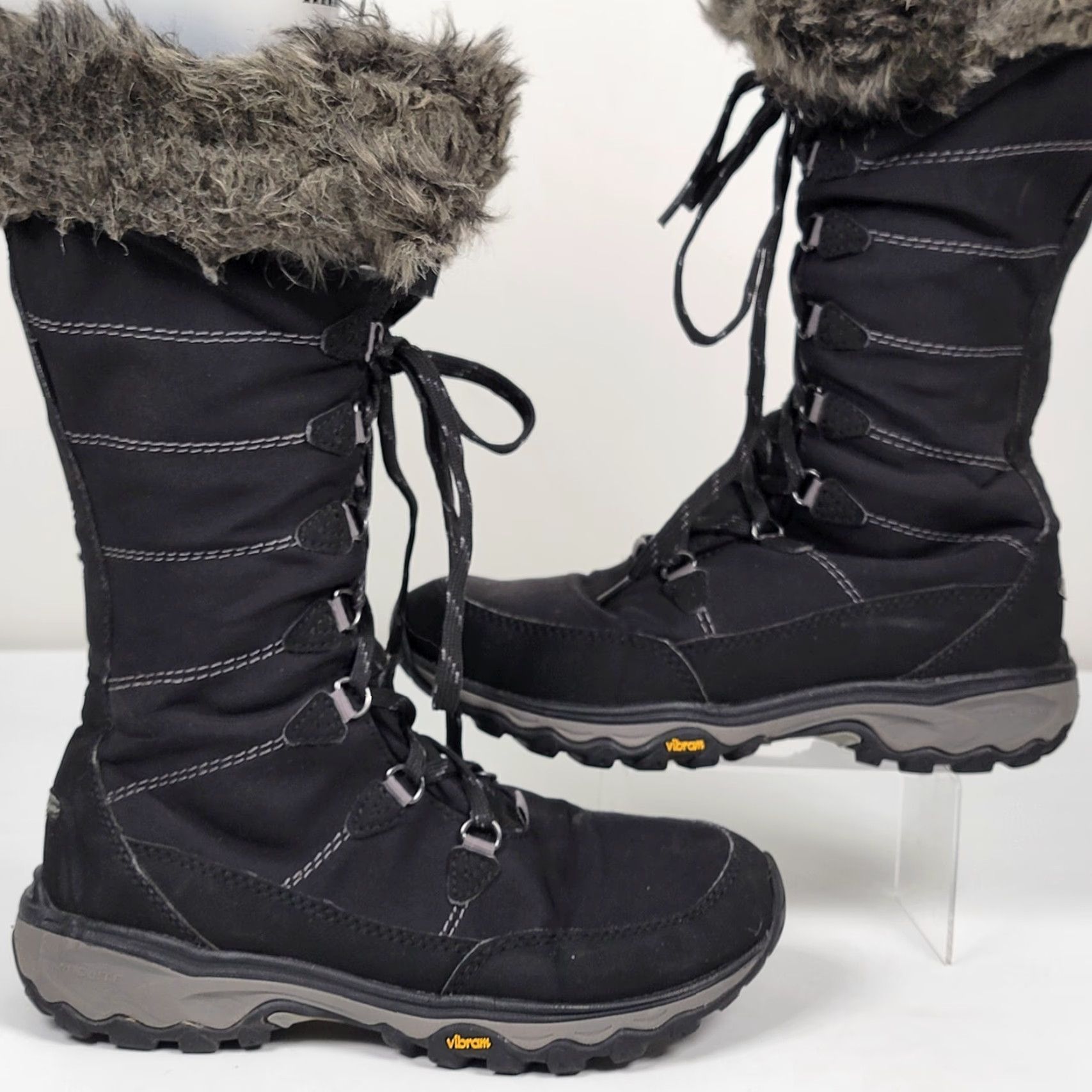 Eddie Bauer Eddie Bauer Boots Women's Size 6.5/37EU Black Waterproof Snow Faux Fur Trim Mid-Calf Shaft 10 in Leather Synthetic Casual Winter Size US 7 / IT 37 - 4 Thumbnail
