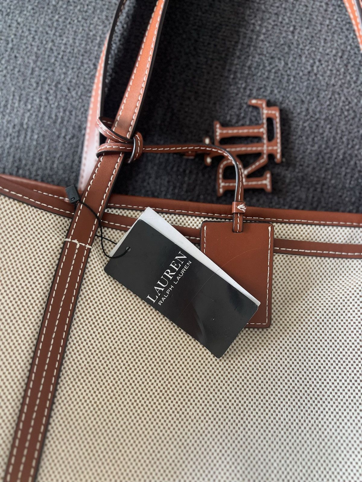 Ralph Lauren CANVAS & LEATHER LARGE EMERIE TOTE - Tote bag Size ONE SIZE - 8 Thumbnail