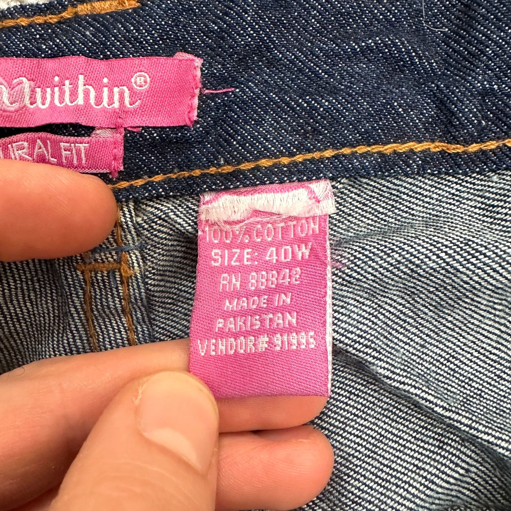 Vintage Woman Within Jeans Denim Straight 40W Plus Womens Blue High Rise 30.5in Inseam Size 27" / US 4 / IT 40 - 7 Thumbnail