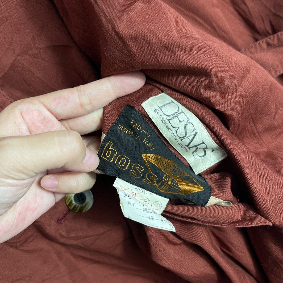 Vintage Vintage BOSSI x DESIRE Coat Made in Italy Burgundy Minimalis Size S / US 4 / IT 40 - 3 Thumbnail