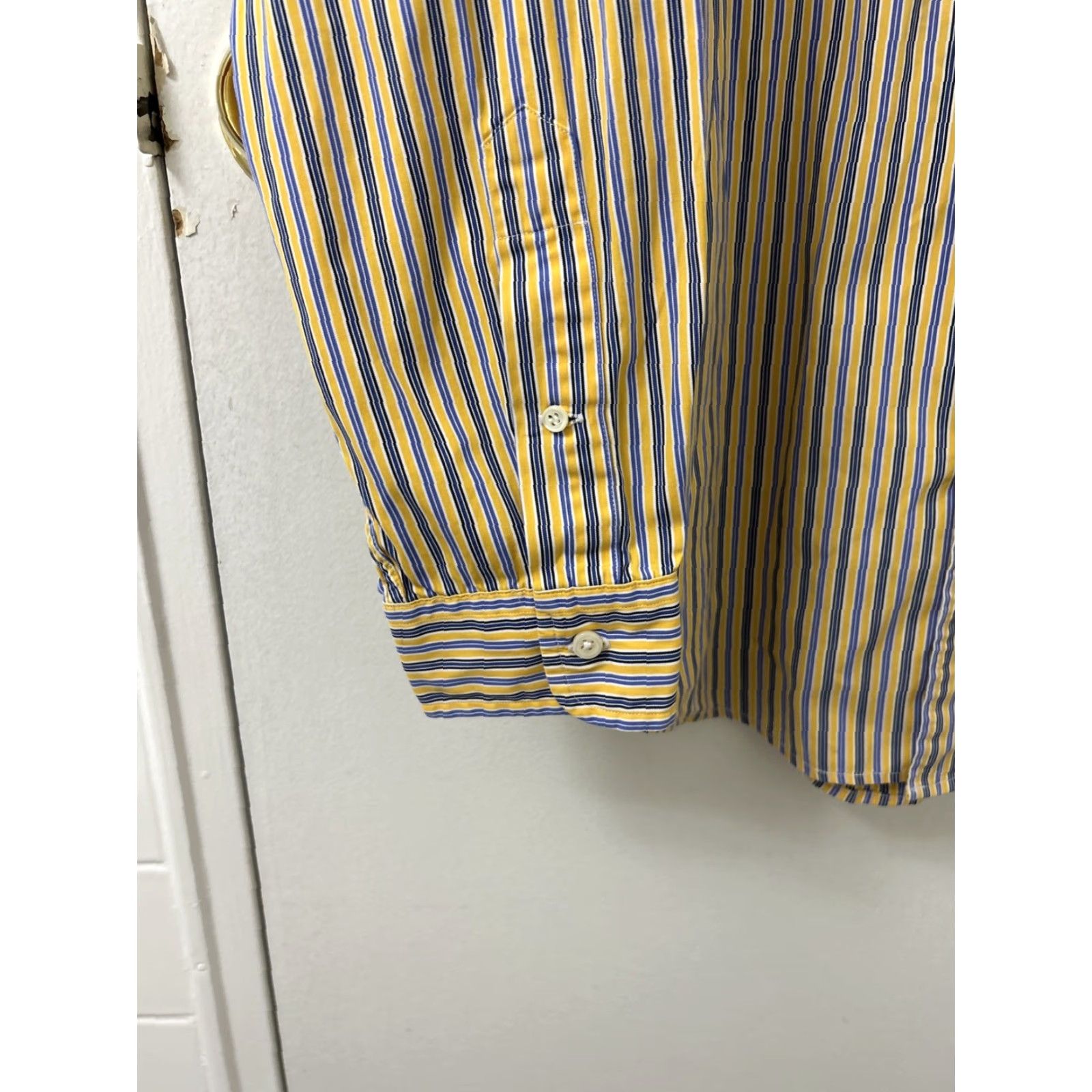 Polo Ralph Lauren VINTAGE Ralph Lauren Shirt Mens 2XL Yellow Blue Striped Classic Fit Button Down L/S Size US XXL / EU 58 / 5 - 7 Thumbnail