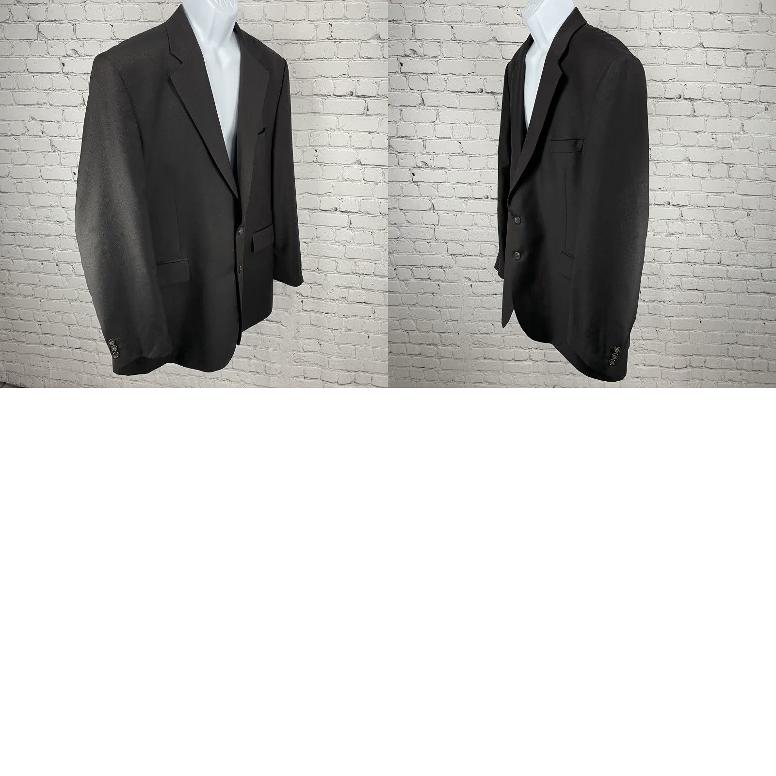 Vintage Alexandre London Brown 100% Wool 2 Button Notch Vented Single-Vented Blazer Sport Coat 48L Size 48R - 9 Thumbnail