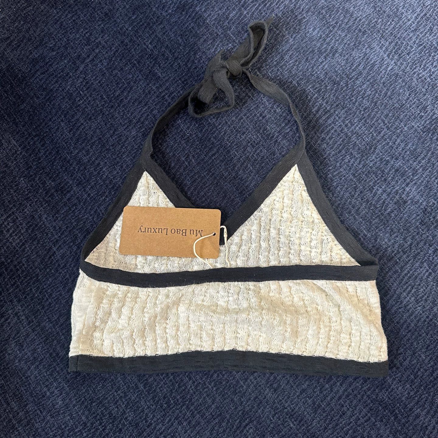 Chanel Chanel Black White Colorblock Halter Cami 36 Cotton Size XS / US 0-2 / IT 36-38 - 2 Thumbnail
