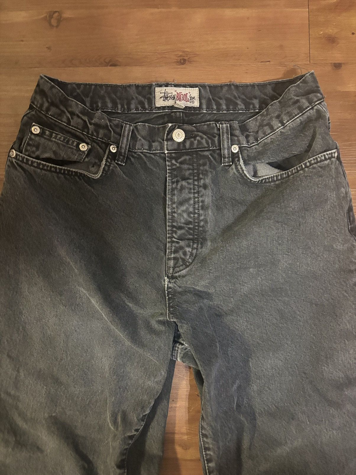 Stussy × Vintage VINTAGE STUSSY BIG OL JEANS WASHED BLACK SIZE 30 Size US 32 / EU 48 - 3 Thumbnail