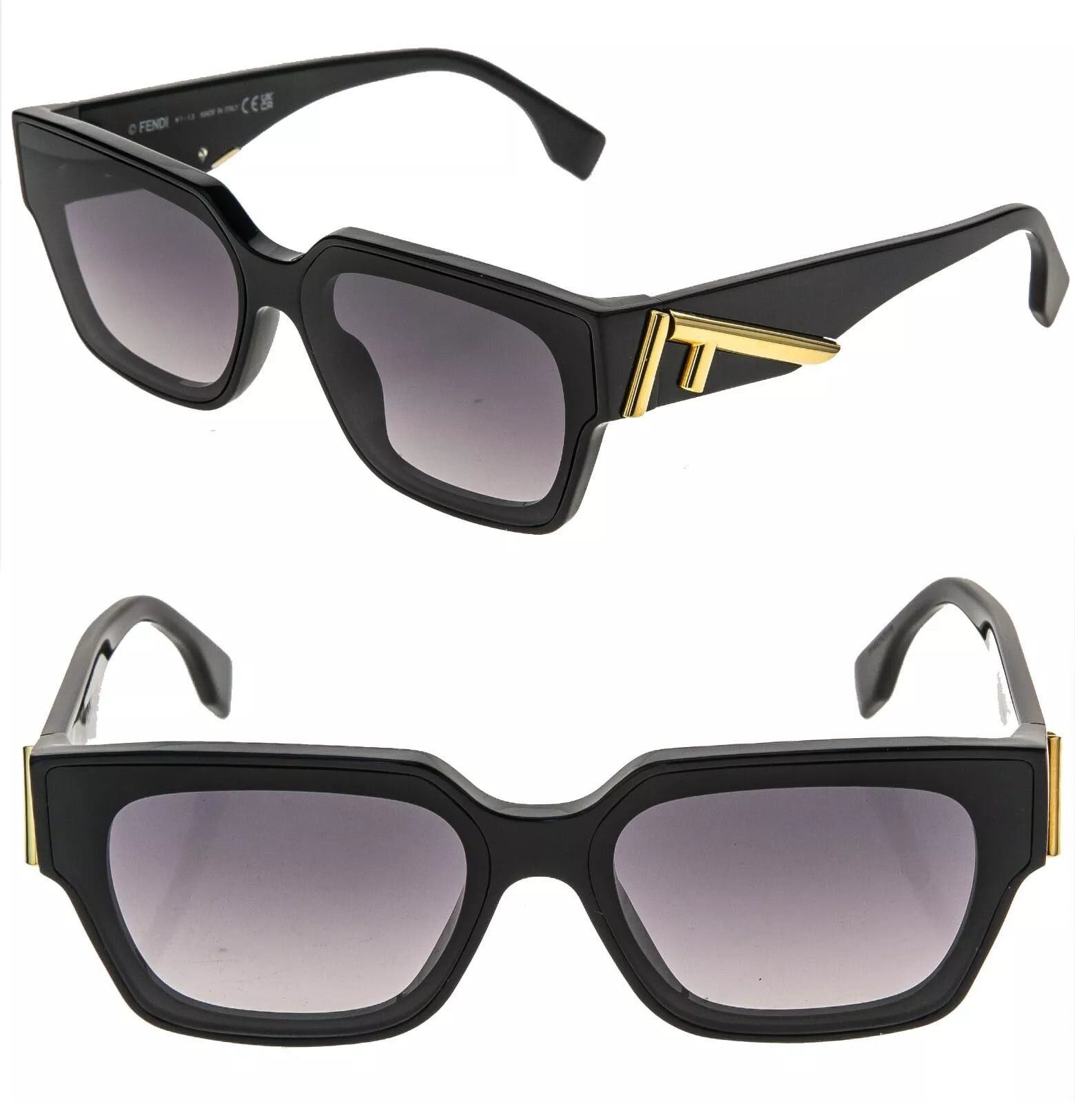 Fendi FENDI FIRST 40099 Fashion Square Sunglasses FE40099I 01B Size ONE SIZE - 1 Thumbnail