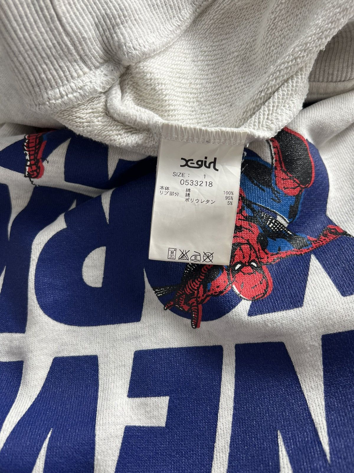Japanese Brand Vintage X-Girl x New Yorke Spiderman Hoodie Size S / US 4 / IT 40 - 10 Thumbnail