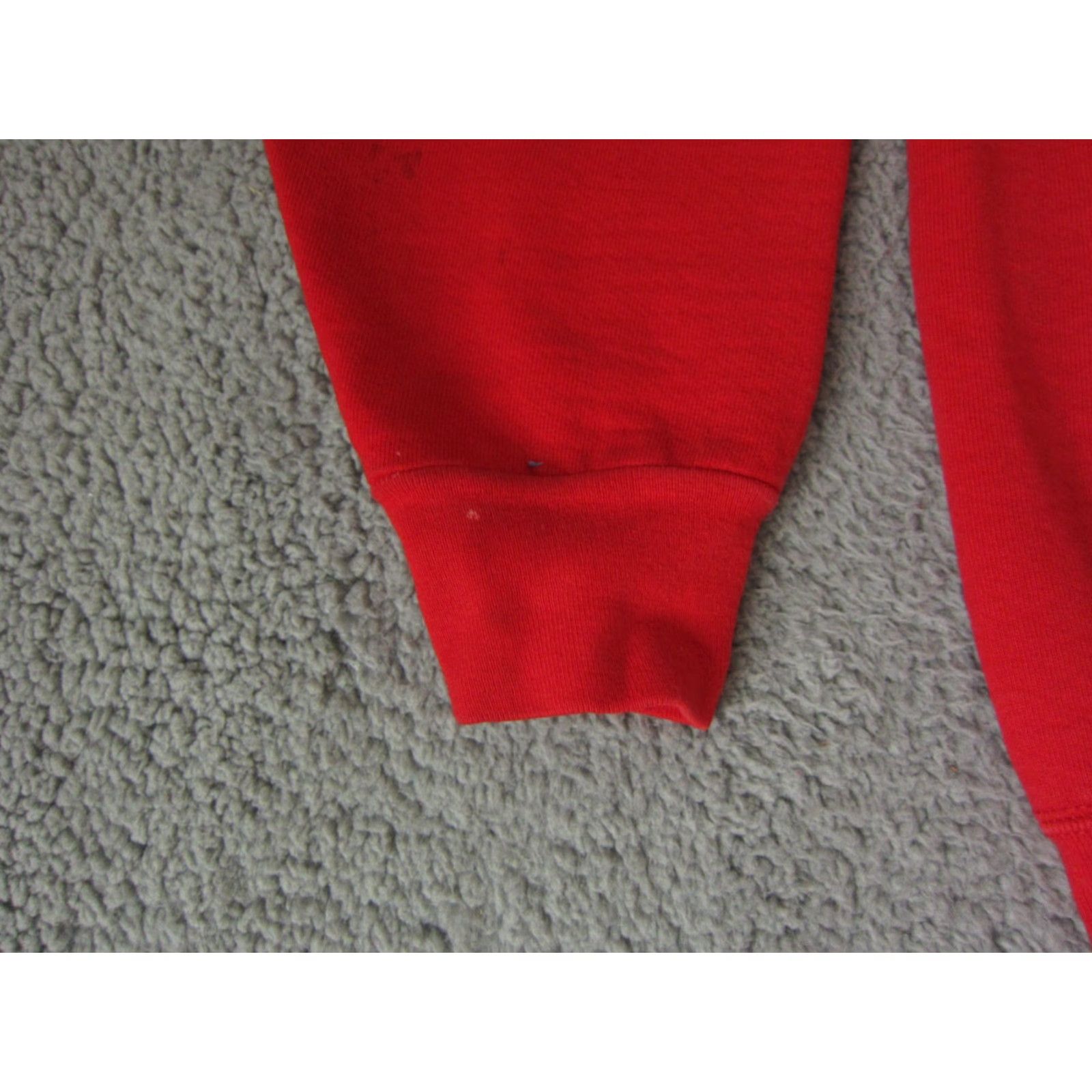 Fruit Of The Loom VINTAGE Fruit of the Loom Sweatshirt Mens M Red Heavyweight USA 90s Army Crew Neck Pullover Cotton Polyester Fleece Size US M / EU 48-50 / 2 - 5 Thumbnail