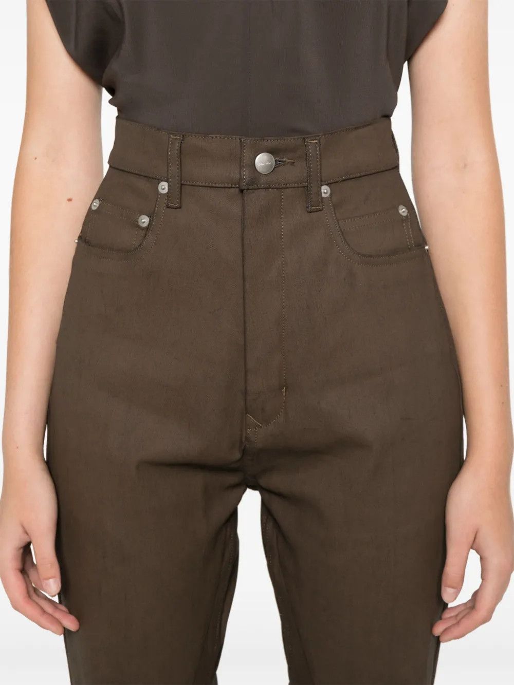 Rick Owens o1y0126 Denim Pant in Light Brown Size 26" / US 2 / IT 38 - 2 Thumbnail