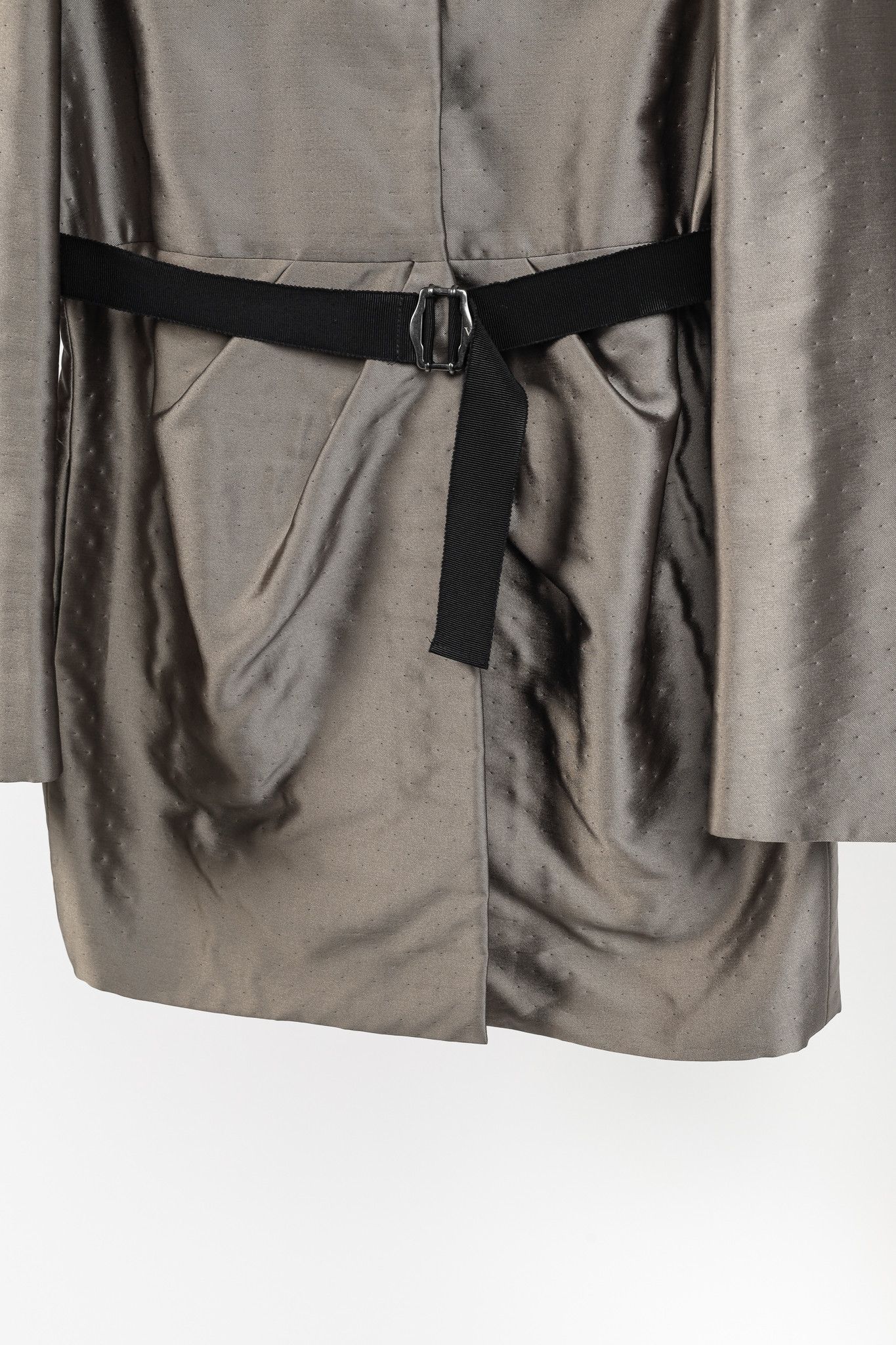 Valentino Valentino Pewter Wool-Satin Belted Military-Style Coat Size M / US 6-8 / IT 42-44 - 7 Thumbnail