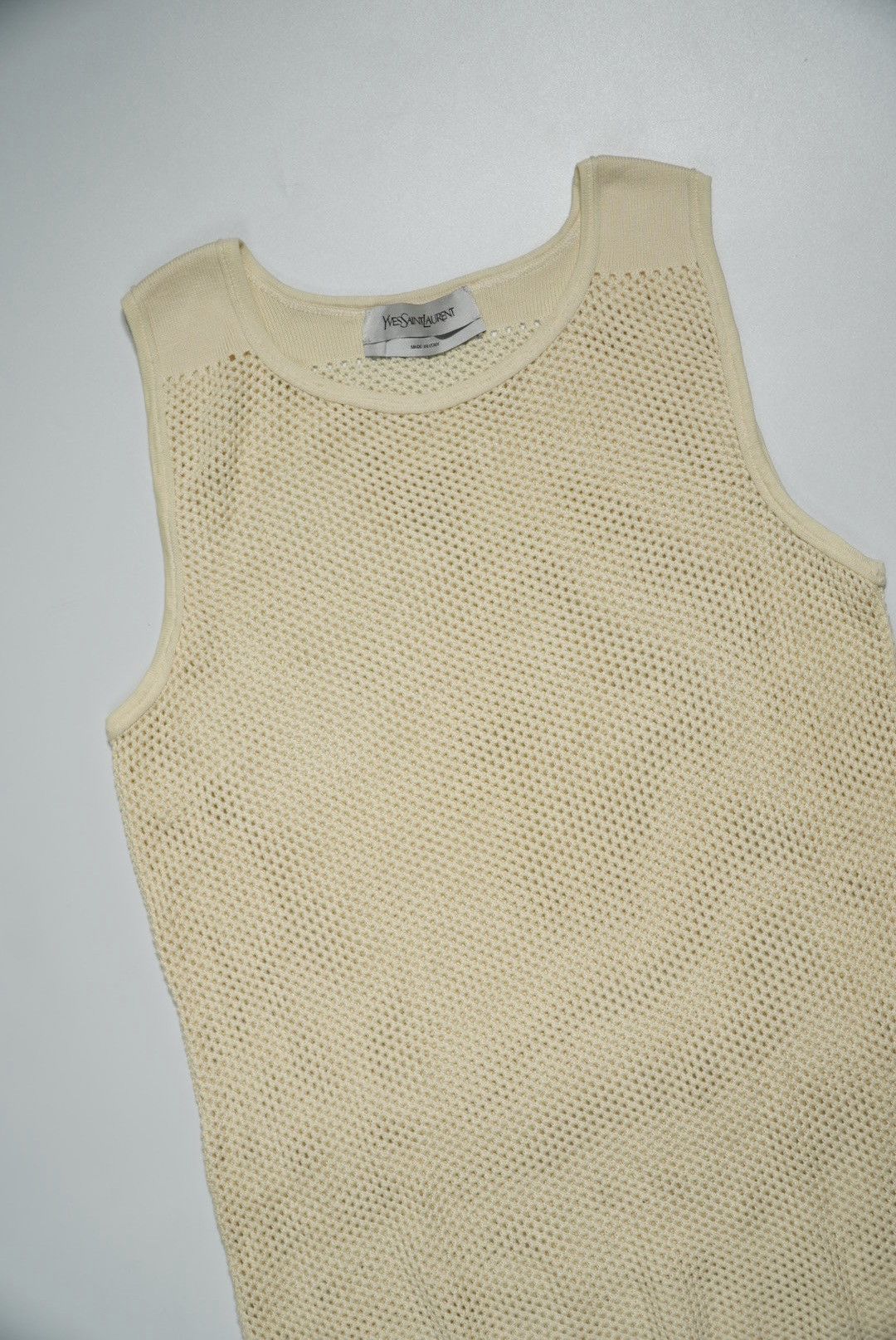 Yves Saint Laurent Yves Saint Laurent Beige Mesh Knit Tank Top Size US M / EU 48-50 / 2 - 3 Thumbnail