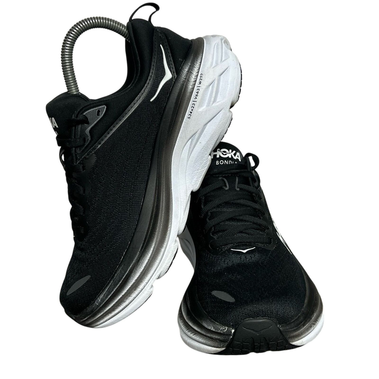 Hoka Hoka One One Womens Bondi 8 Black Running Shoes 6B WORN 3X Size US 6 / IT 36 - 4 Thumbnail