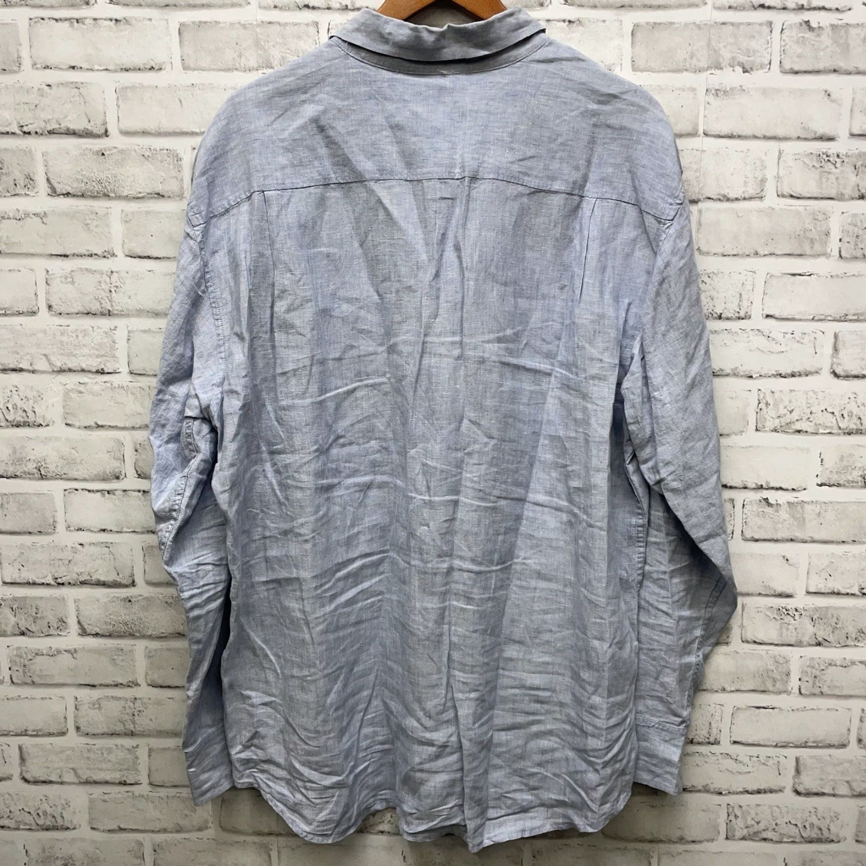 Tommy Bahama TOMMY BAHAMA Linen Long Sleeve Button-Up Shirt Blue Adult 2XL Mens Size US XXL / EU 58 / 5 - 5 Thumbnail