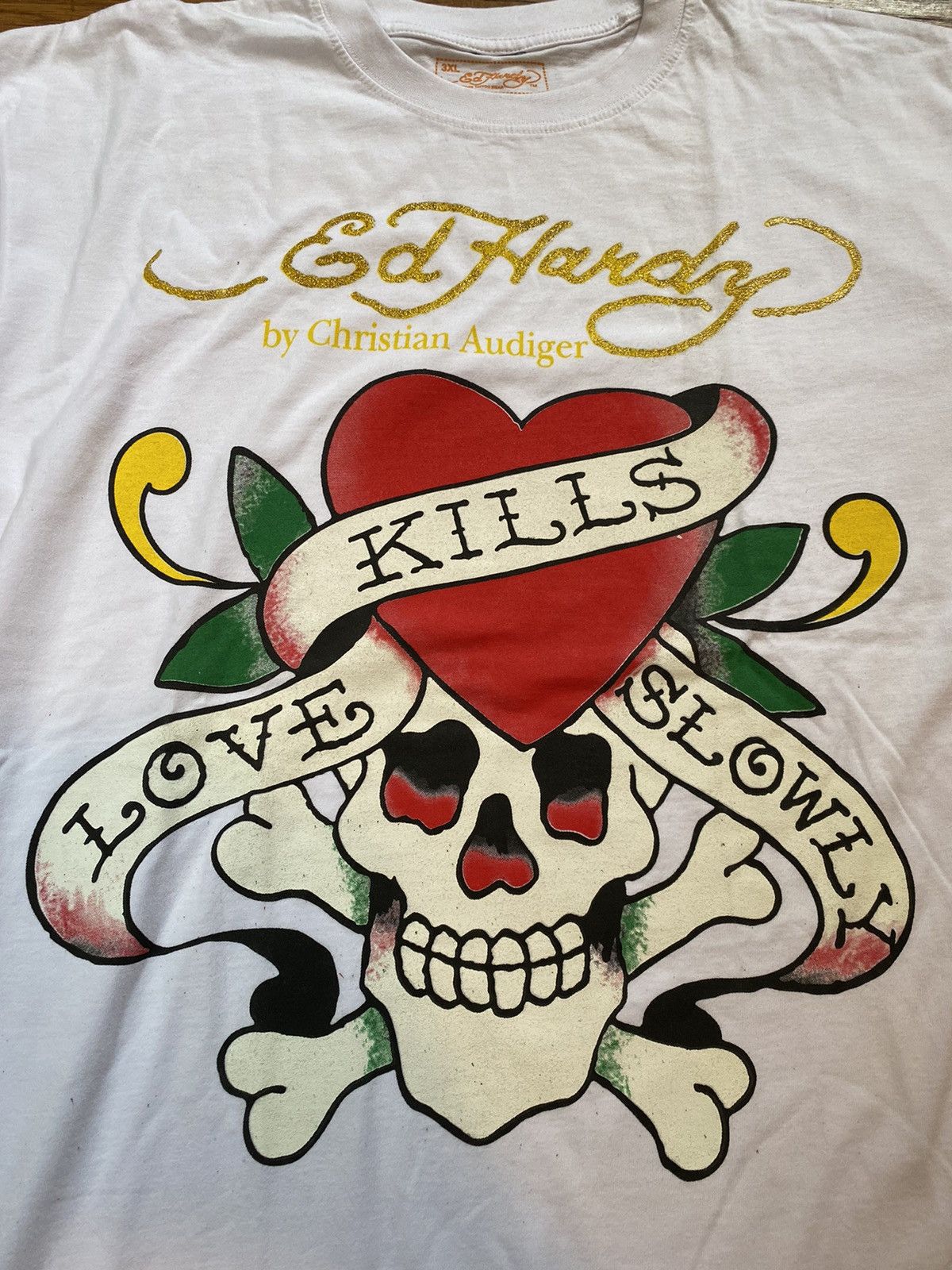 Ed Hardy × Vintage Deadstock Y2K Ed Hardy Love Kills Tee Size US XXL / EU 58 / 5 - 2 Thumbnail