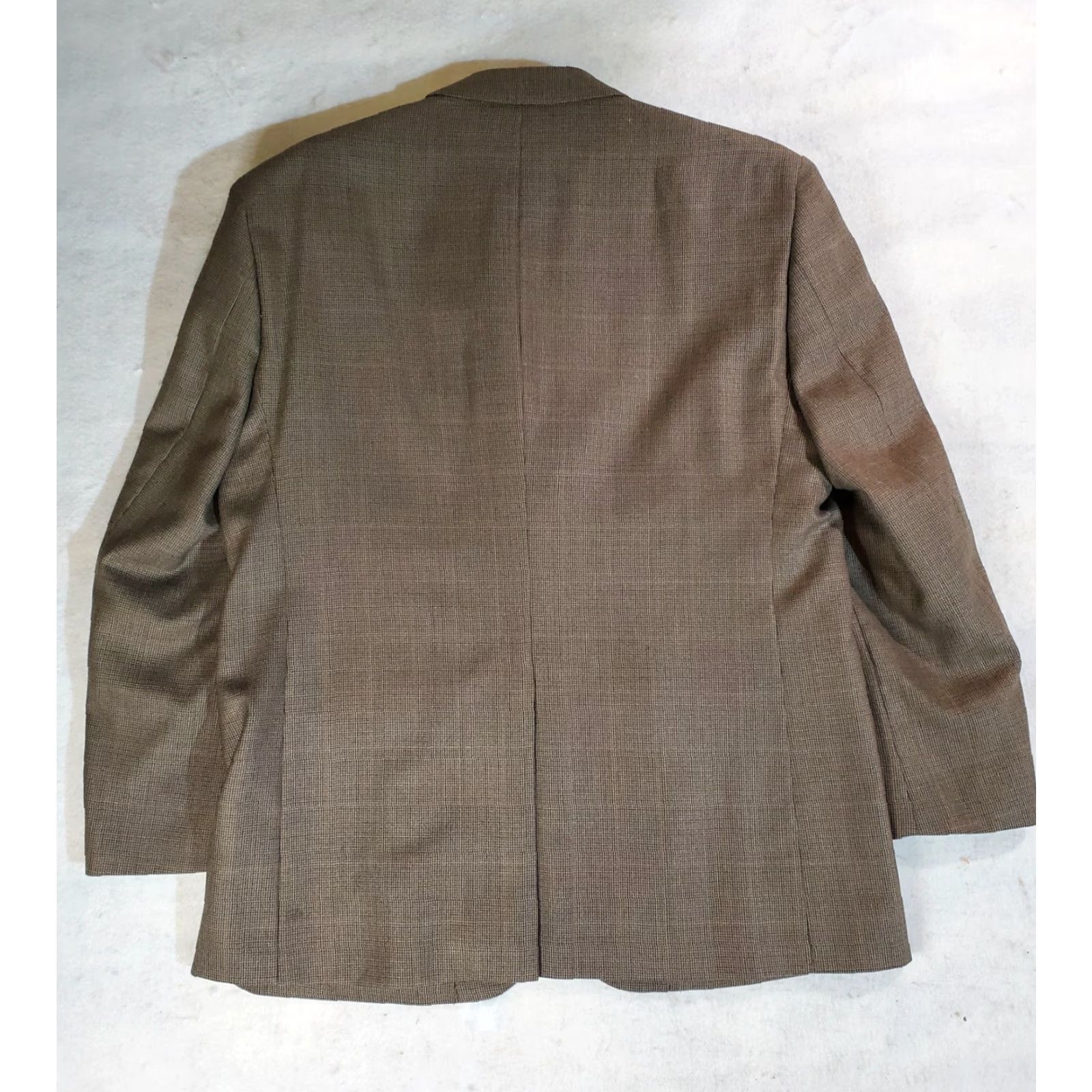 Joseph Joseph & Feiss Gold Signature Check Sport Coat 100% Wool Mens Size 42 Short Brown Houndstooth Dress Two Button Notch Size US 42 / EU 58 - 7 Thumbnail