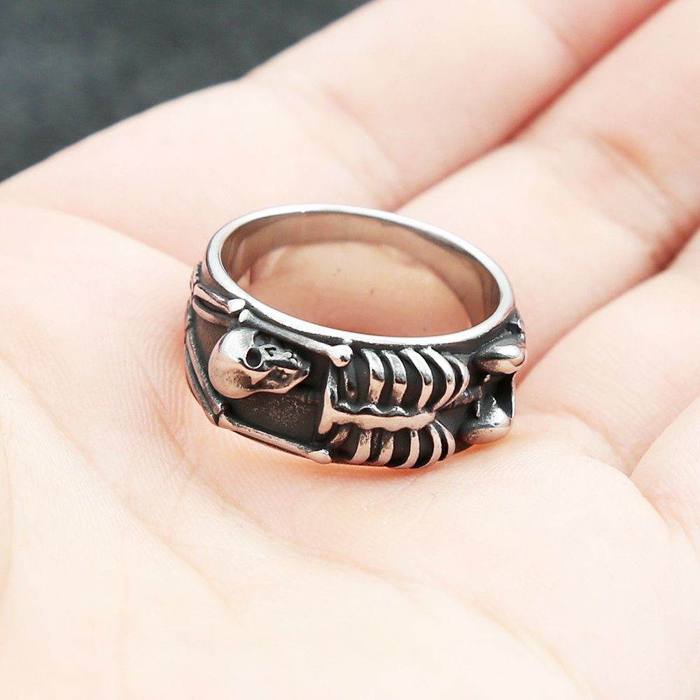 Jewelry Creative Skull Biker Ring Size ONE SIZE - 5 Thumbnail