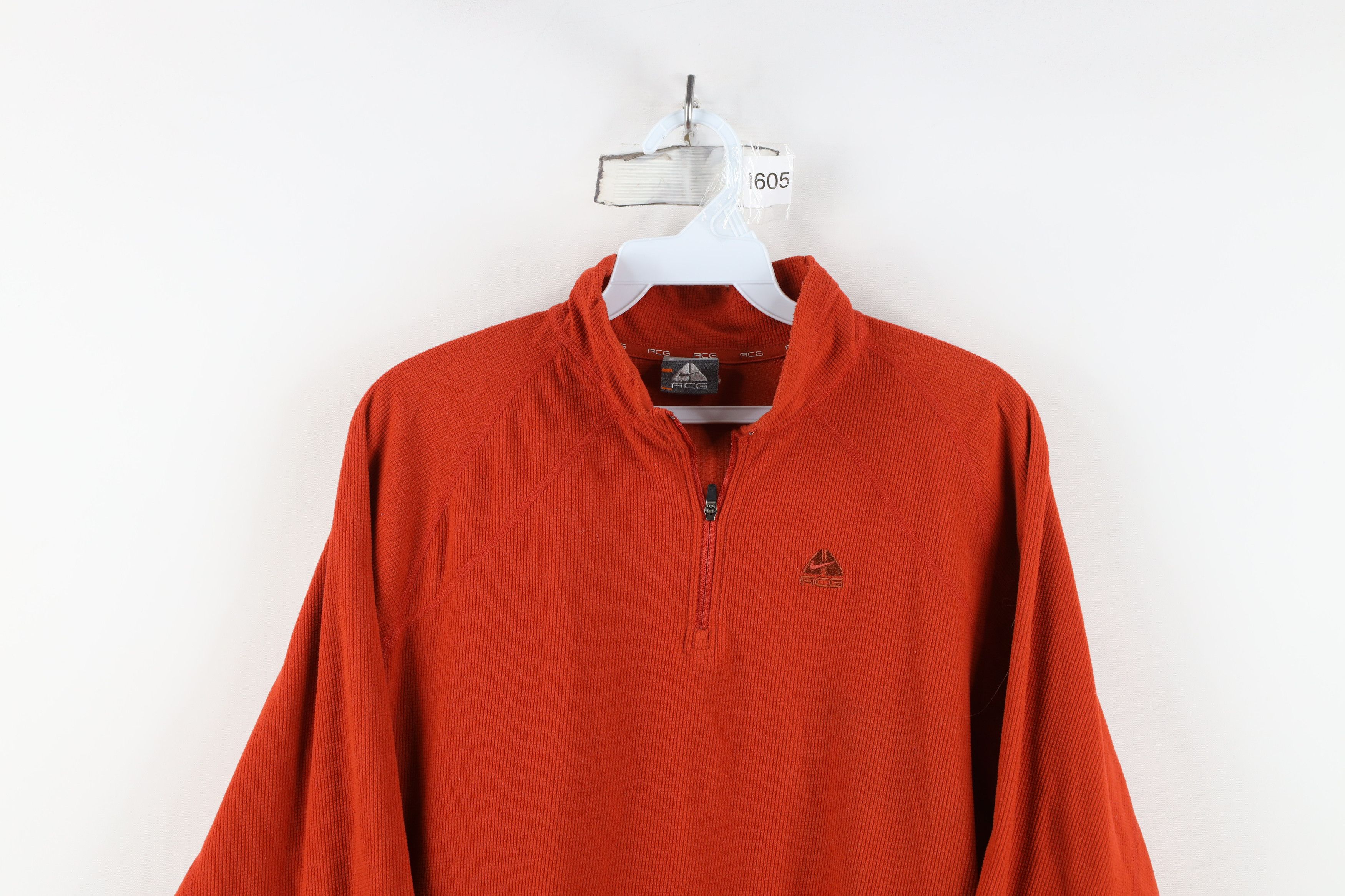 Nike Vintage Nike ACG Mini Swoosh Thermal Fleece Sweater Orange Size US S / EU 44-46 / 1 - 2 Thumbnail
