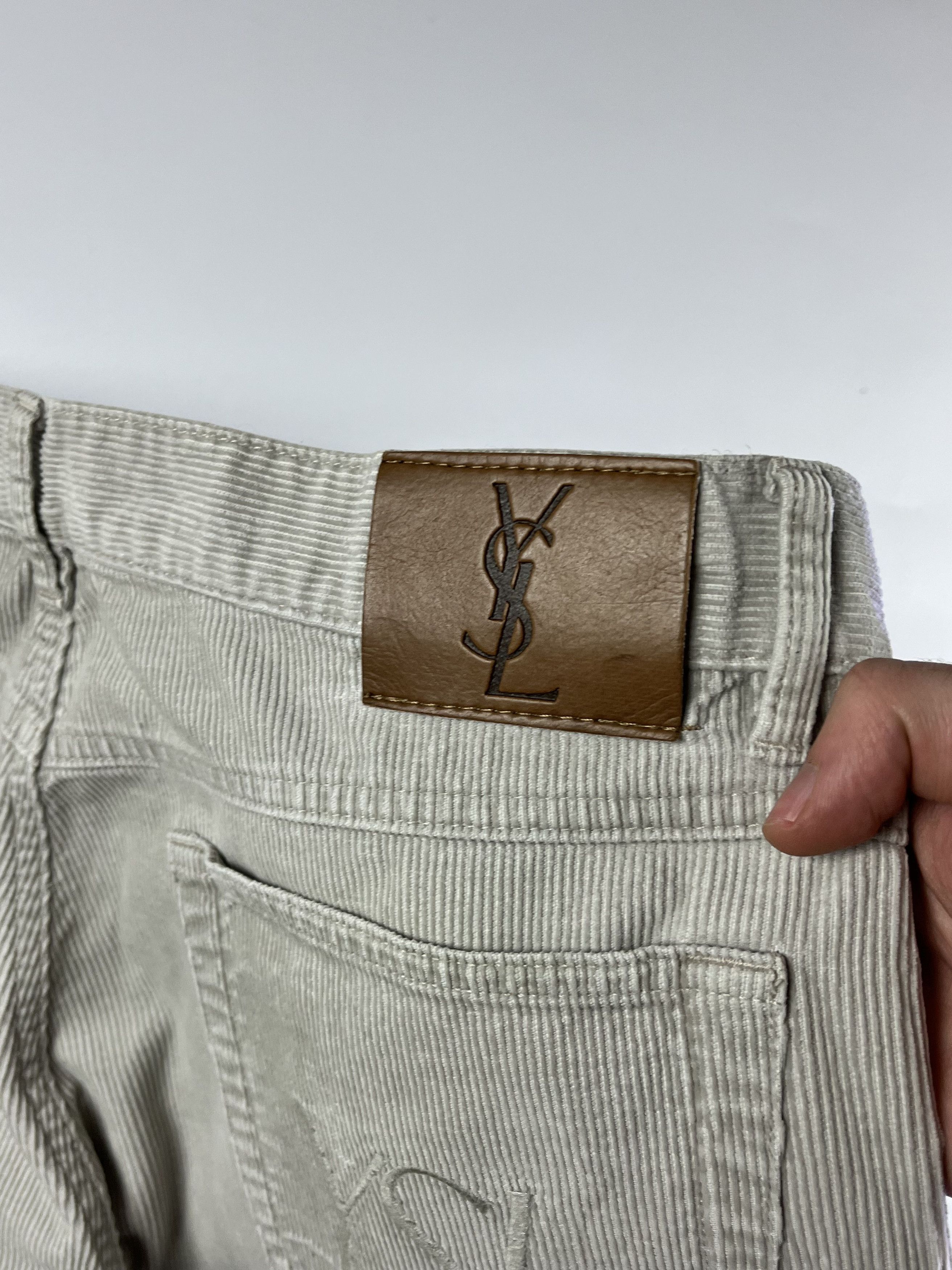 Vintage × Yves Saint Laurent 90s Yves Saint Laurent Vintage YSL Logo Velvet Pants Size US 34 / EU 50 - 2 Thumbnail