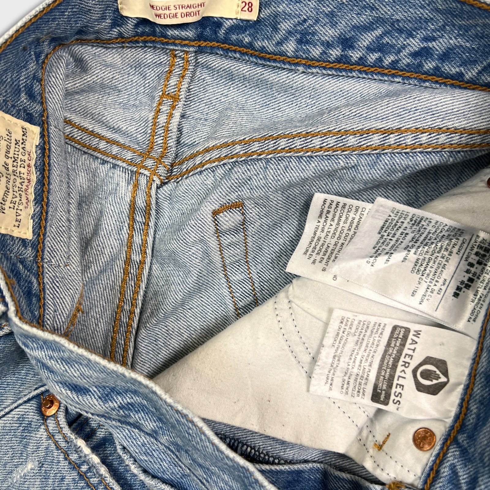 Levi's × Vintage Levi’s Wedgie Straight Jeans 28x26 High Waist Blue Denim Size 28" / US 6 / IT 42 - 10 Thumbnail