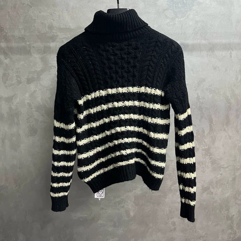 Loewe LOEWE White and black high collar striped design long slee Size M / US 6-8 / IT 42-44 - 2 Thumbnail