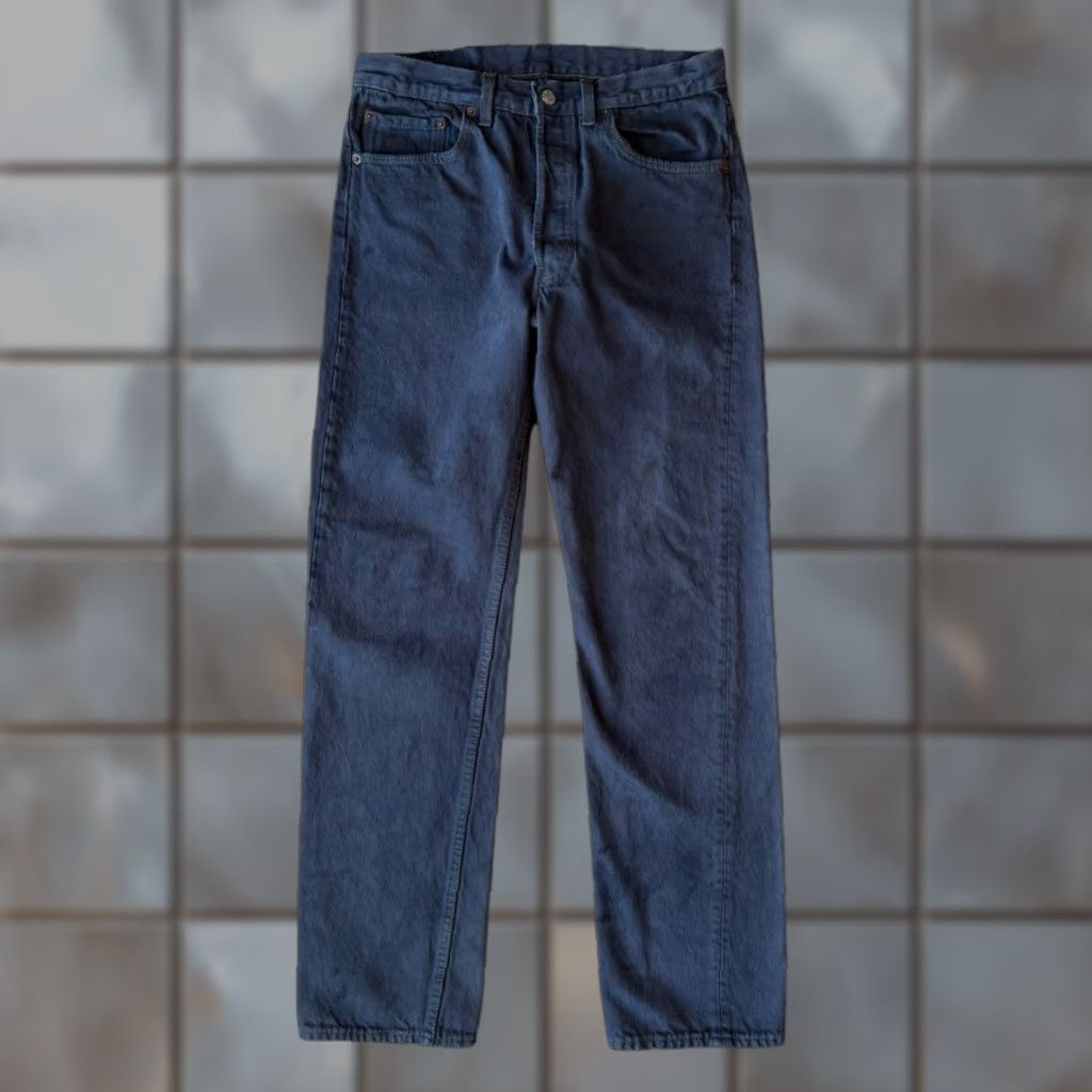 Levi's VINTAGE Levi's 501 Jeans 30 Purple Straight Leg 90s Denim Workwear Non Selvedge Mens Jeans 501 Series Cowboy Southwestern USA Western 90s Size US 30 / EU 46 - 1 Thumbnail