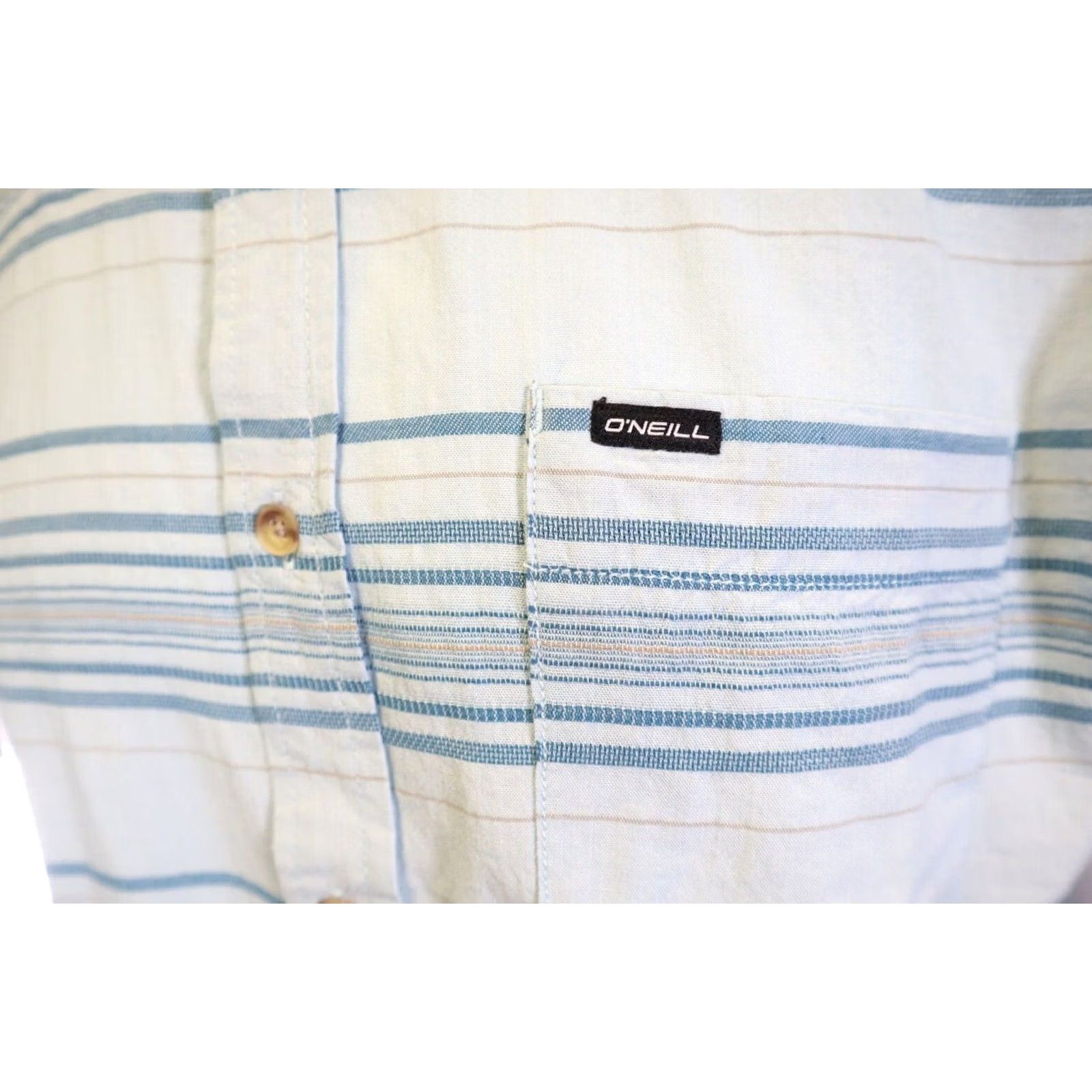 O'Neill O'Neill Men's Shirt Blue Seafaring Orange Line Stripe Pocket S/S (S11) Size US L / EU 52-54 / 3 - 4 Thumbnail