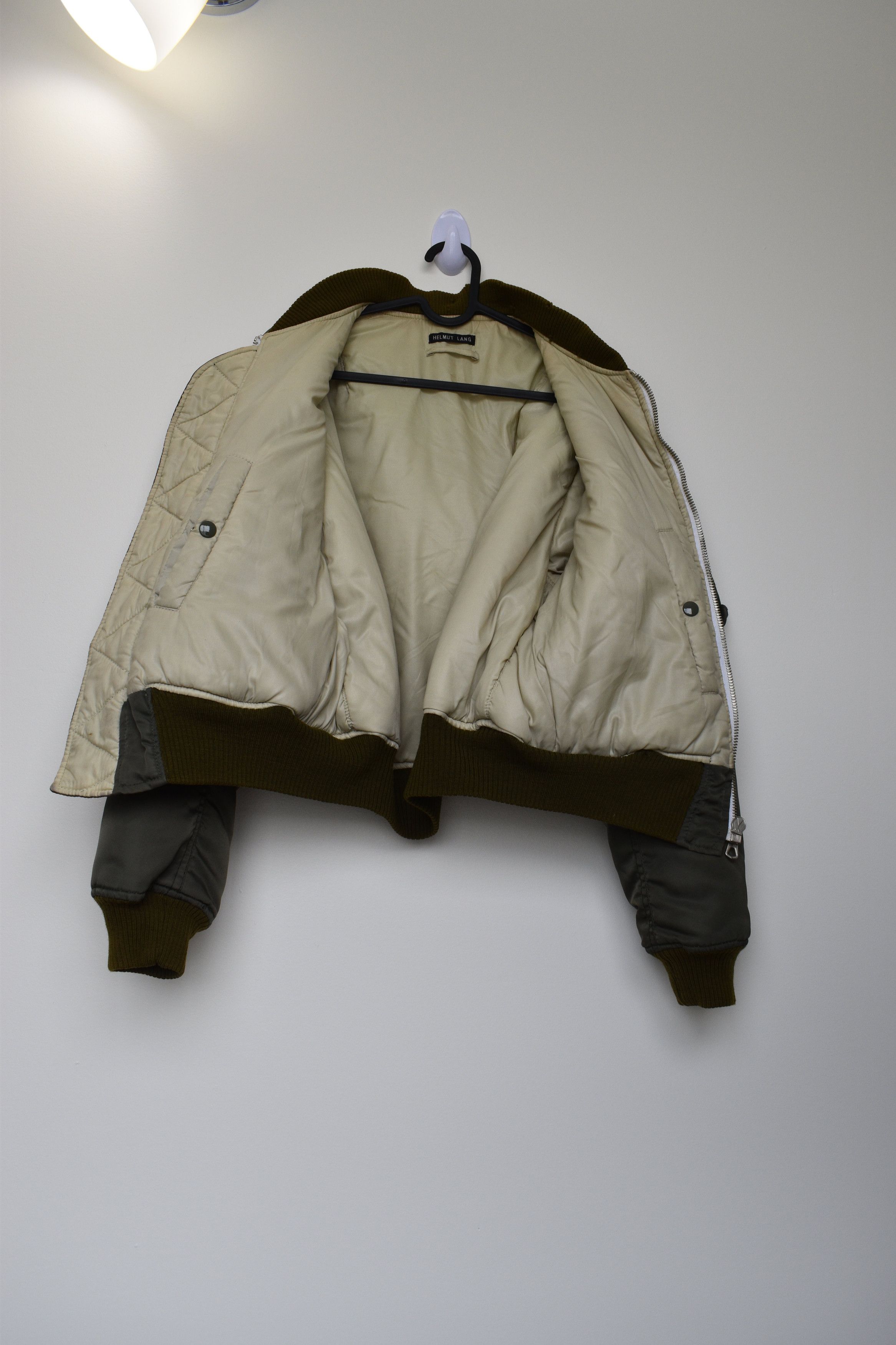 Helmut Lang aw97 Green Olive Faded Bomber Jacket