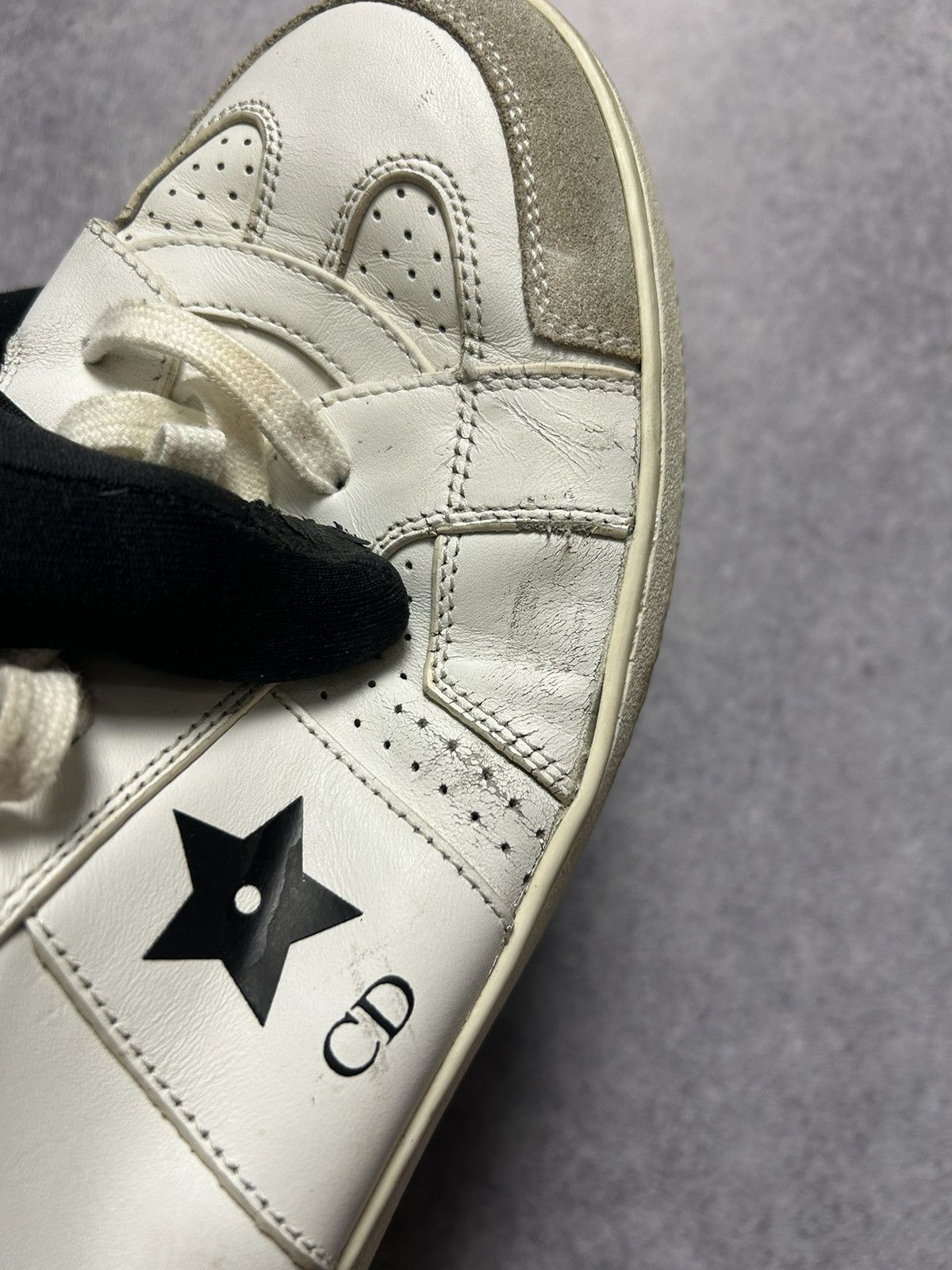 Christian Dior Monsieur × Dior Dior Star White Calfskin Suede Calfskin LOW TOP Sneakers Size US 8 / IT 38 - 14 Thumbnail