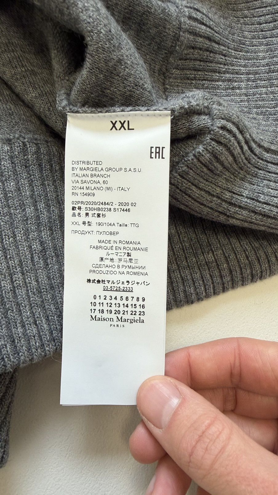 Maison Margiela A/W 20 ‘Distressed’ College Knit Sweater Size US XXL / EU 58 / 5 - 12 Thumbnail