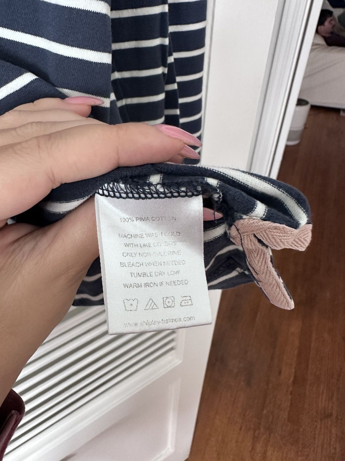 Shipley & Halmos Shipley & Halmos Navy and White Striped Long-Sleeve Crewneck Size M / US 6-8 / IT 42-44 - 3 Thumbnail
