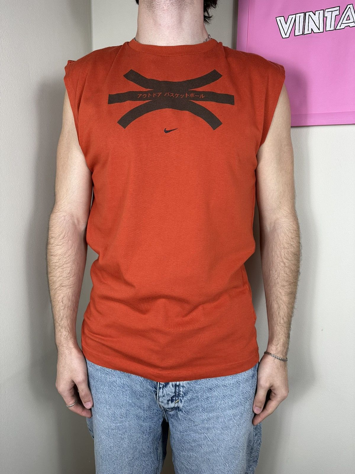 Nike Vintage Dry-fit Japan Sign Tank Top Big Logo