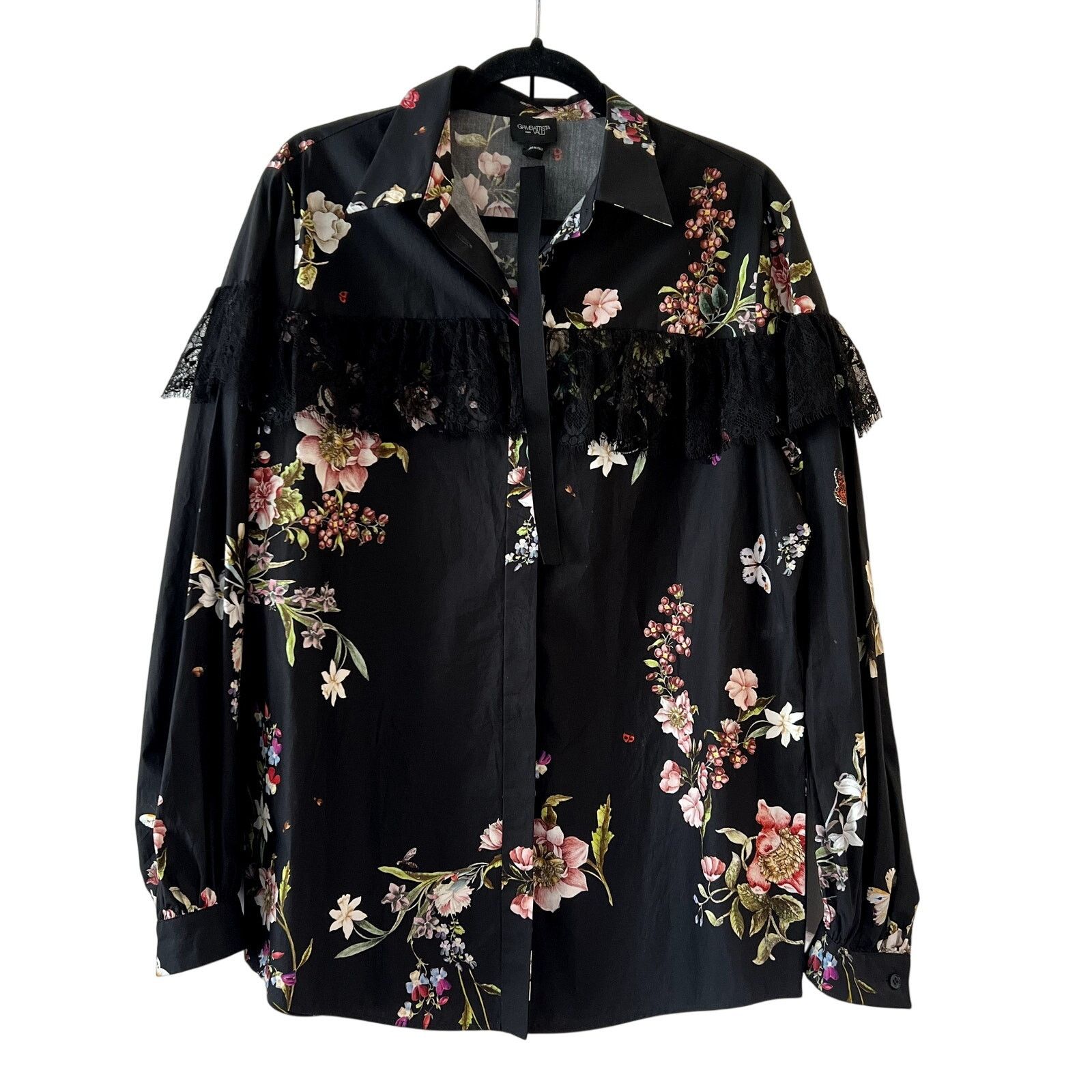 Giambattista Valli Giambattista Valli Paris black floral button down shirt Size XXL / US 16-18 / IT 52-54 - 2 Thumbnail