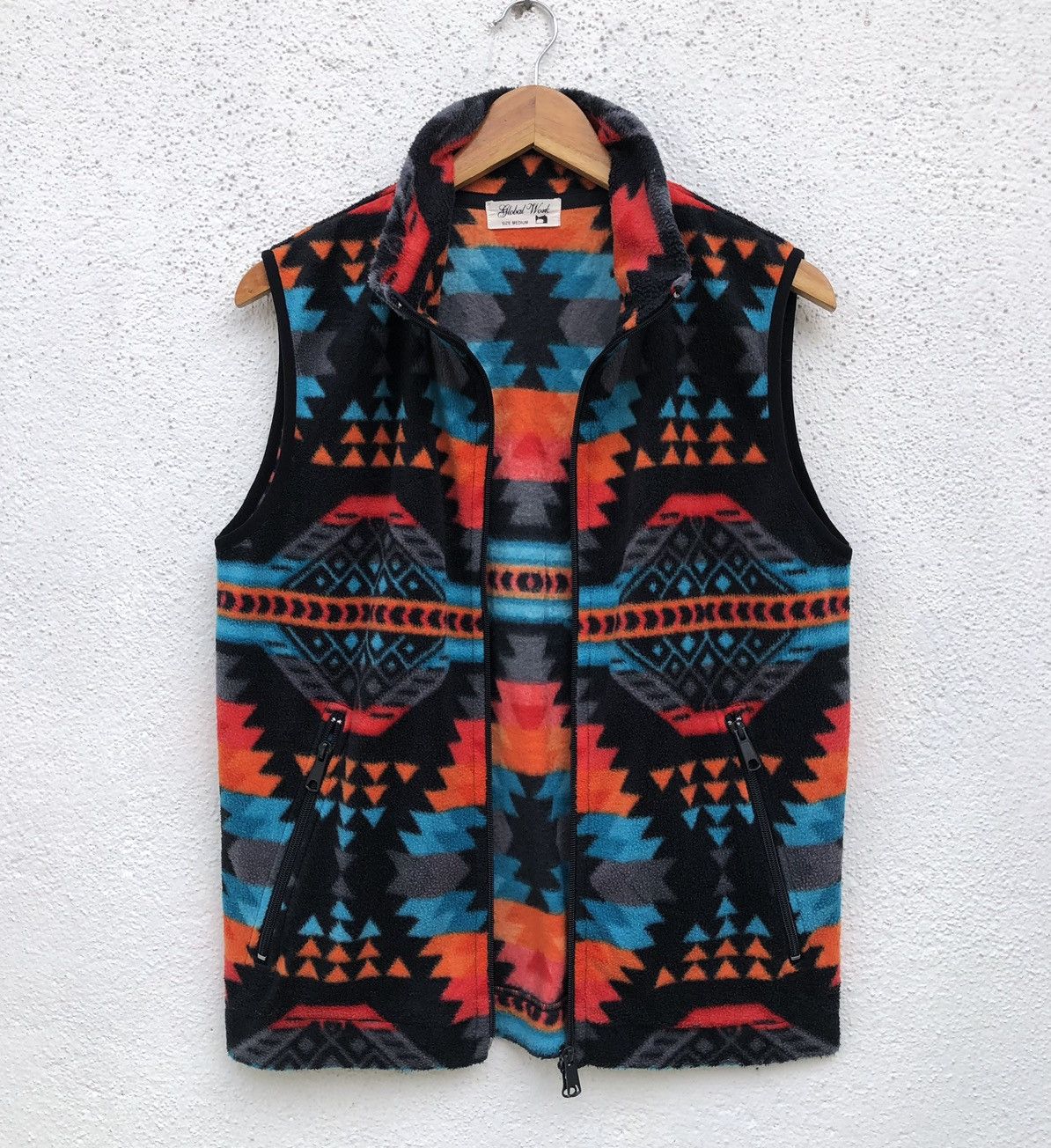 Global Work Global Work Aztec Colourful Navajo Fleece Vest Jacket Size US M / EU 48-50 / 2 - 12 Thumbnail
