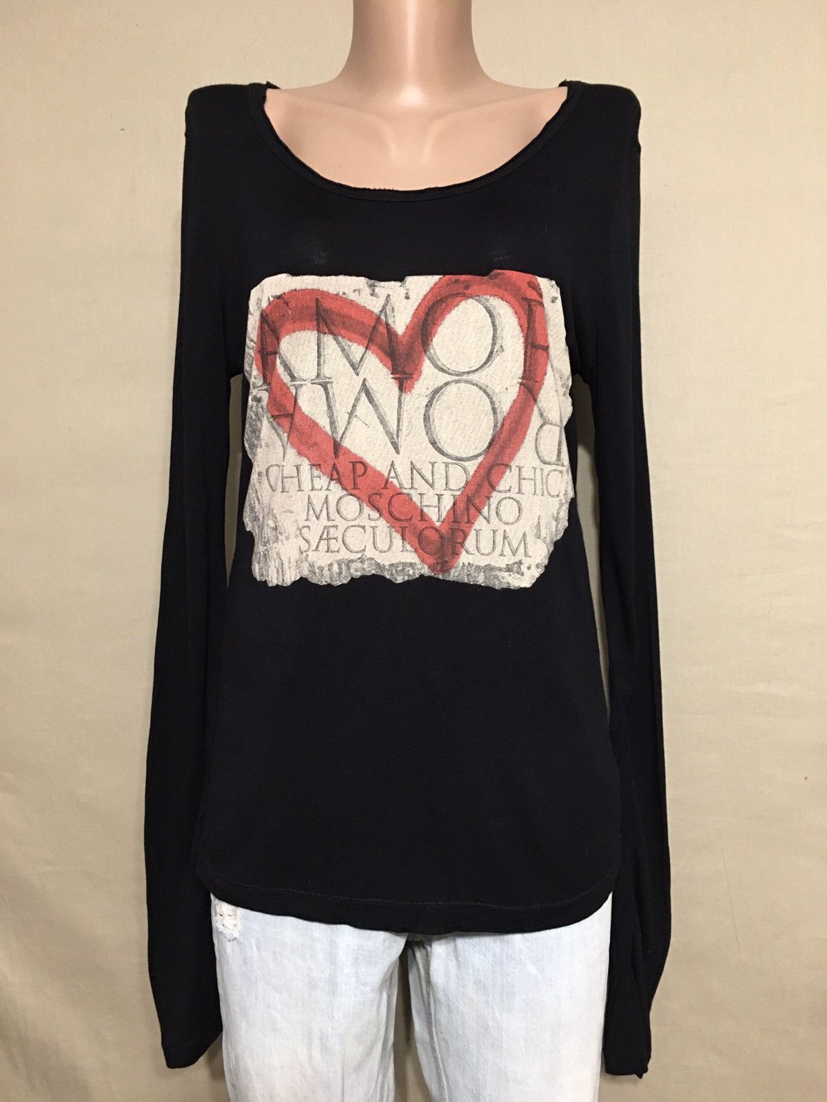 Moschino × Vintage Moschino Cheap and Chic Roma Logo Long Sleeve Top T-Shirt Size L / US 10 / IT 46 - 1 Thumbnail