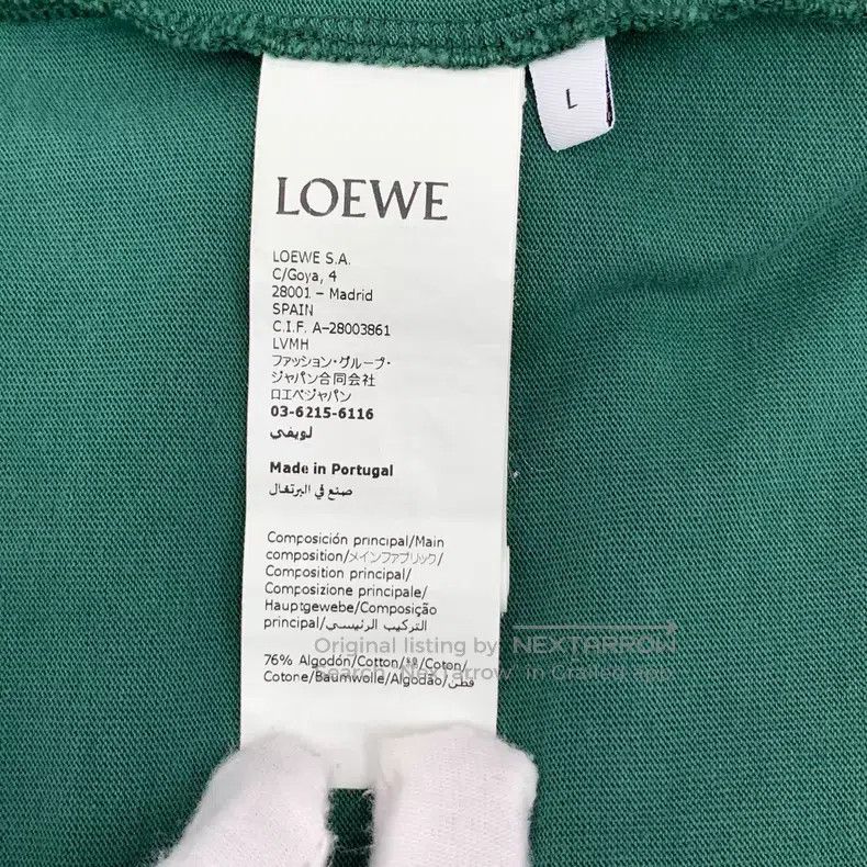 Loewe Loewe 25 Green Logo Embroidered Cotton Jersey Short Sleeve Size L / US 10 / IT 46 - 6 Thumbnail