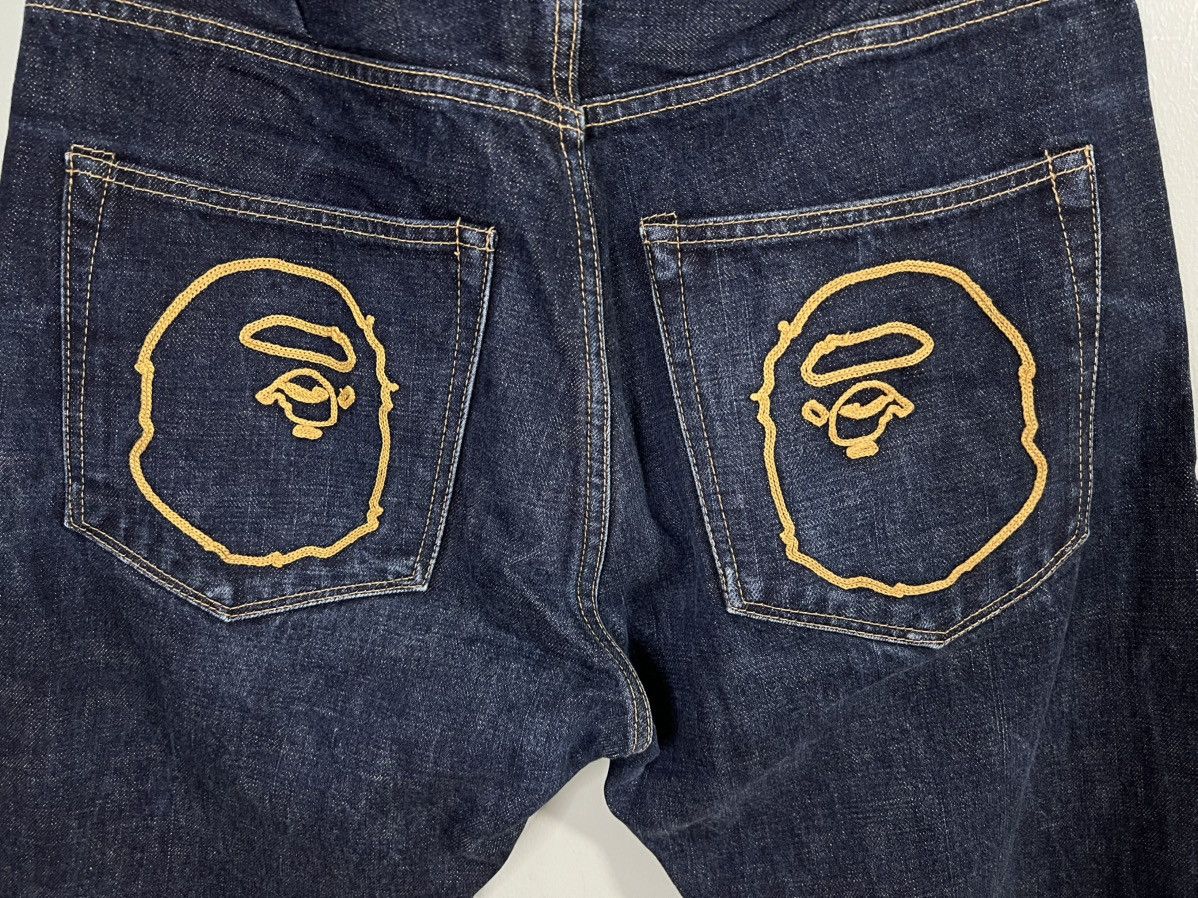 Bape Bape selvedge denim jeans ape head embroided Size US 31 - 3 Thumbnail