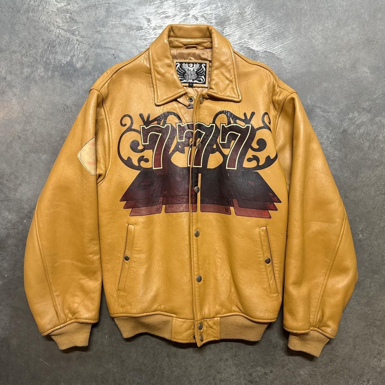 Vintage Vintage Casino LadyLuck PinUp Girl Hiphop Rap Leather Jacket Size US M / EU 48-50 / 2 - 1 Thumbnail