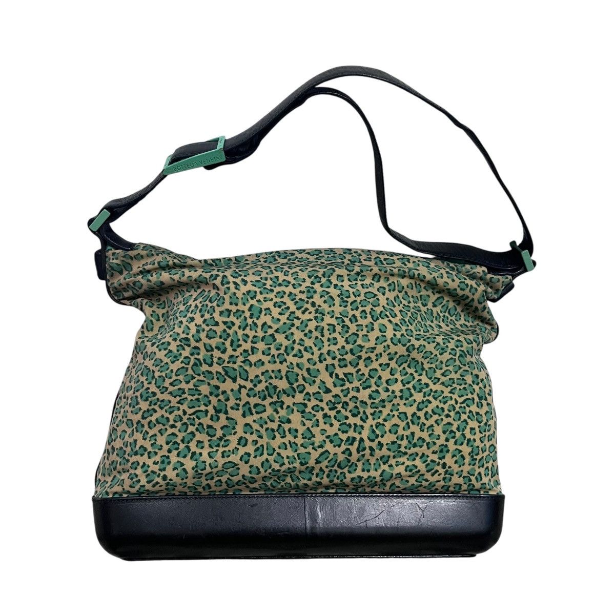 Bottega Veneta Authentic Vtg Bottega Vaneta Green Leopard Nylon Shoulder Size ONE SIZE - 2 Thumbnail