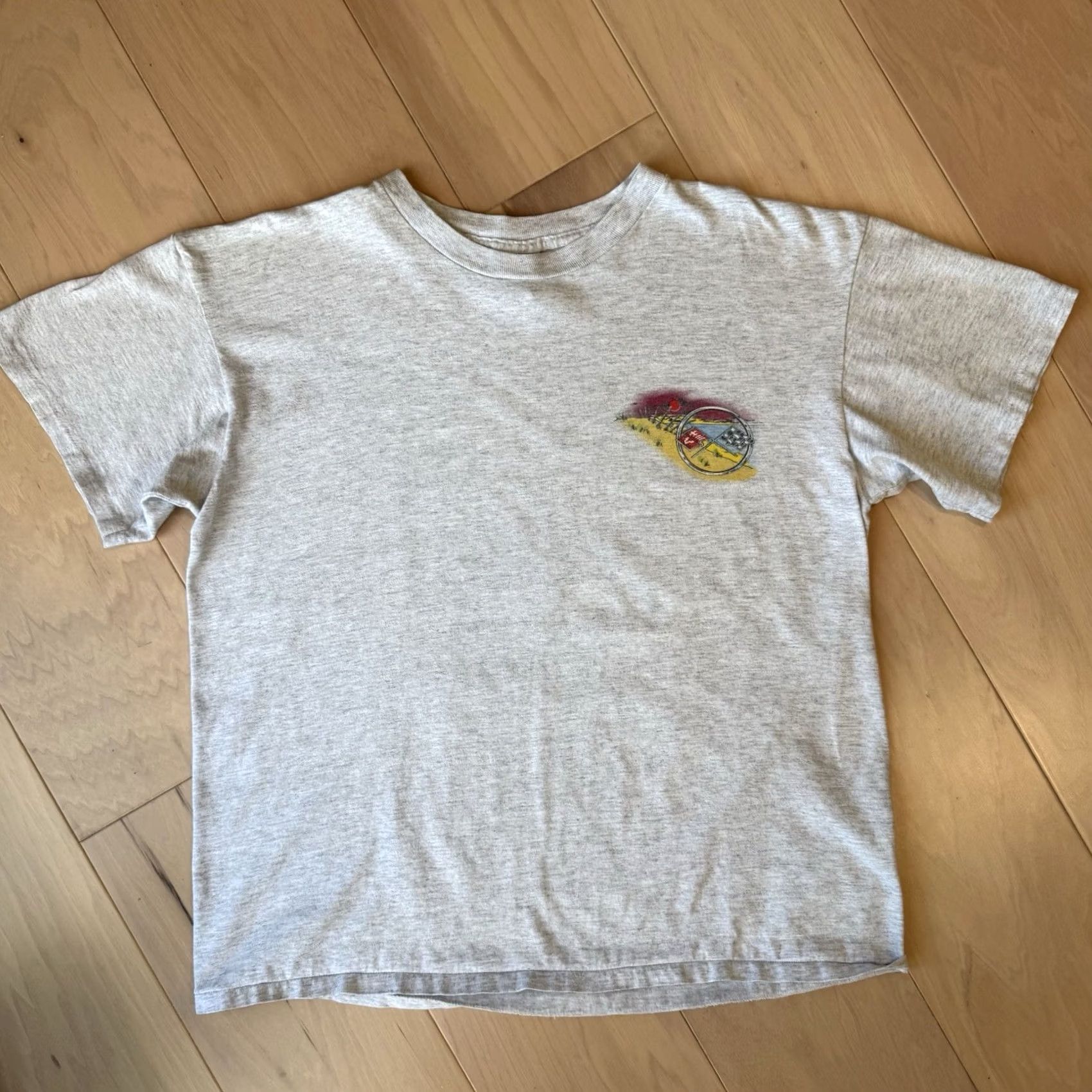 Vintage Vintage Chevrolet Corvette Shirt XL Gray 90s Made USA SSI Heartbeat of America Mens T-Shirt Size US XL / EU 56 / 4 - 2 Thumbnail