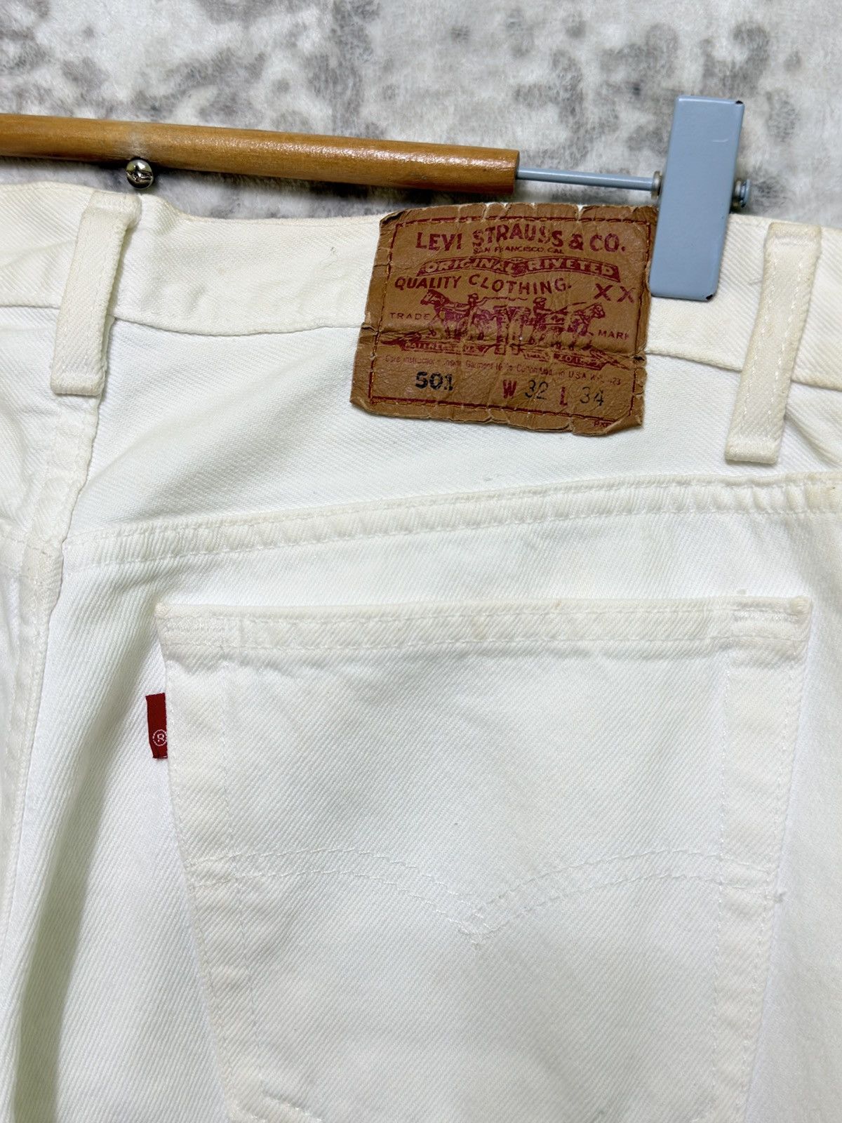 Levi's Vintage 80s LEVI'S 501 White Single R Denim Jeans Size US 30 / EU 46 - 14 Thumbnail