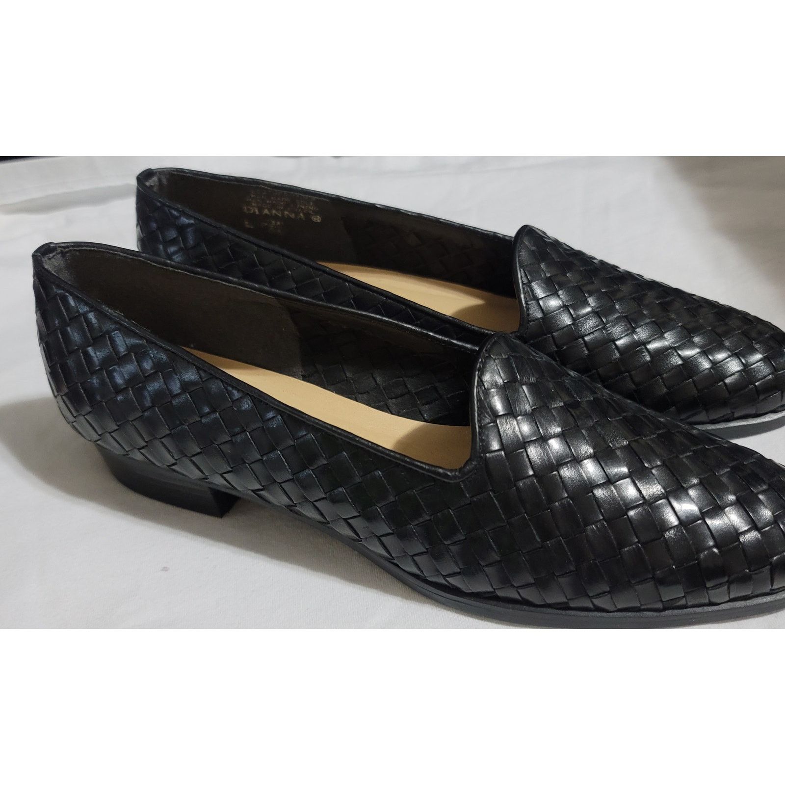 Other Vintage Selly Black Leather Woven Dianna Flats 7 3/5 A NWOB Size US 7 / IT 37 - 6 Thumbnail
