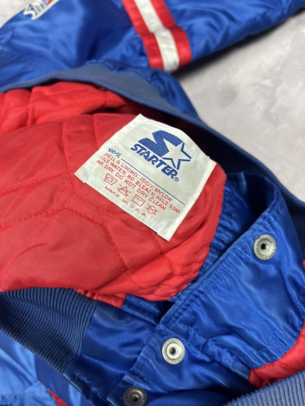 Starter New York Giants Vintage 80s Starter Satin Bomber Jacket Size US XL / EU 56 / 4 - 15 Thumbnail