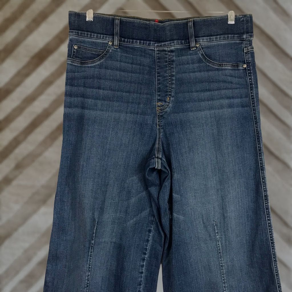 Spanx Spanx Wide Leg Pintuck Jeans Medium Wash Blue Pull On 1X Tall Plus Size Shaping Stretch Pockets High Rise Vintage? No Size 40" / US 18 - 1 Thumbnail