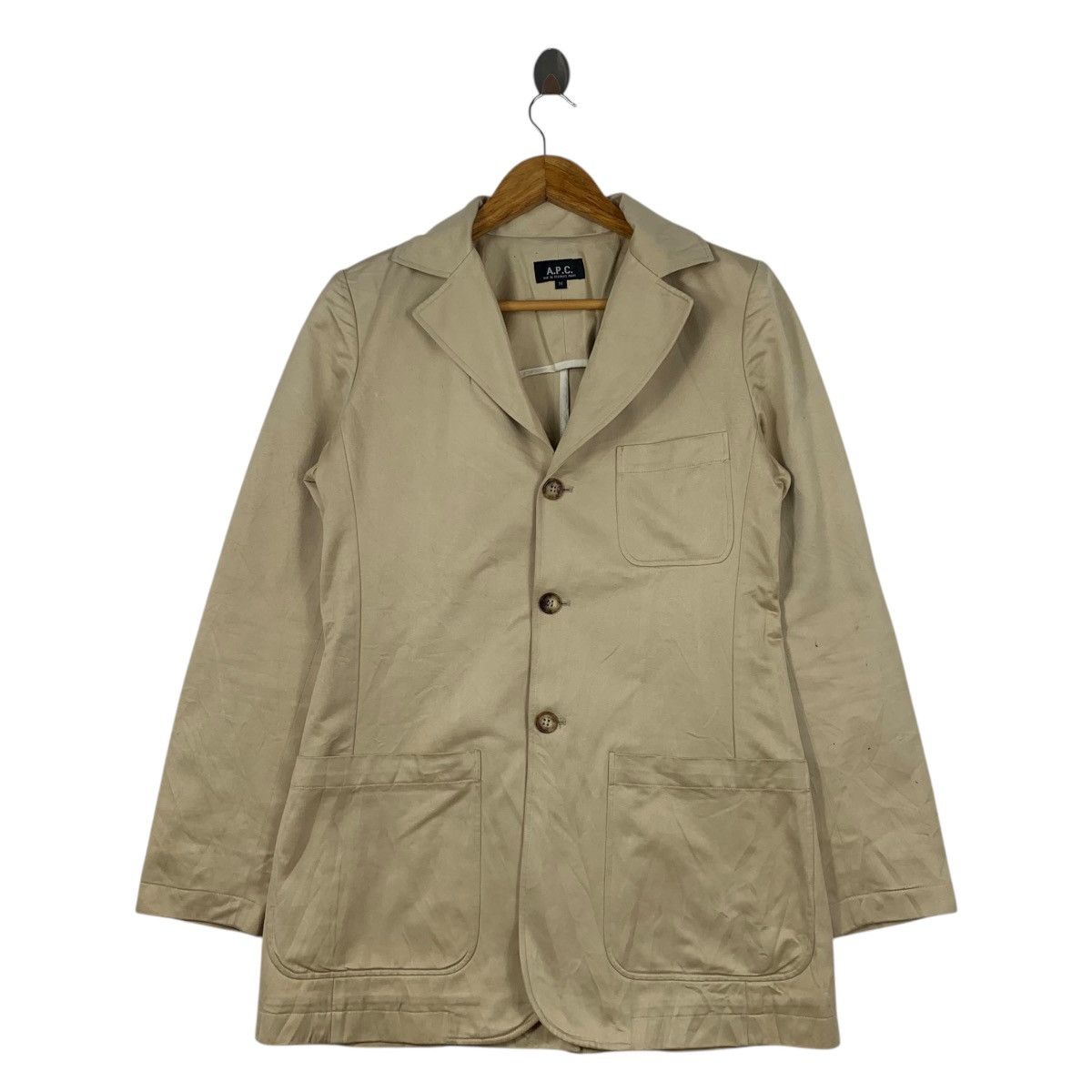 A.P.C. × Vintage Vintage A.P.C. Paris Designer Casualwear Blazer Coat Jacket Size M / US 6-8 / IT 42-44 - 1 Thumbnail