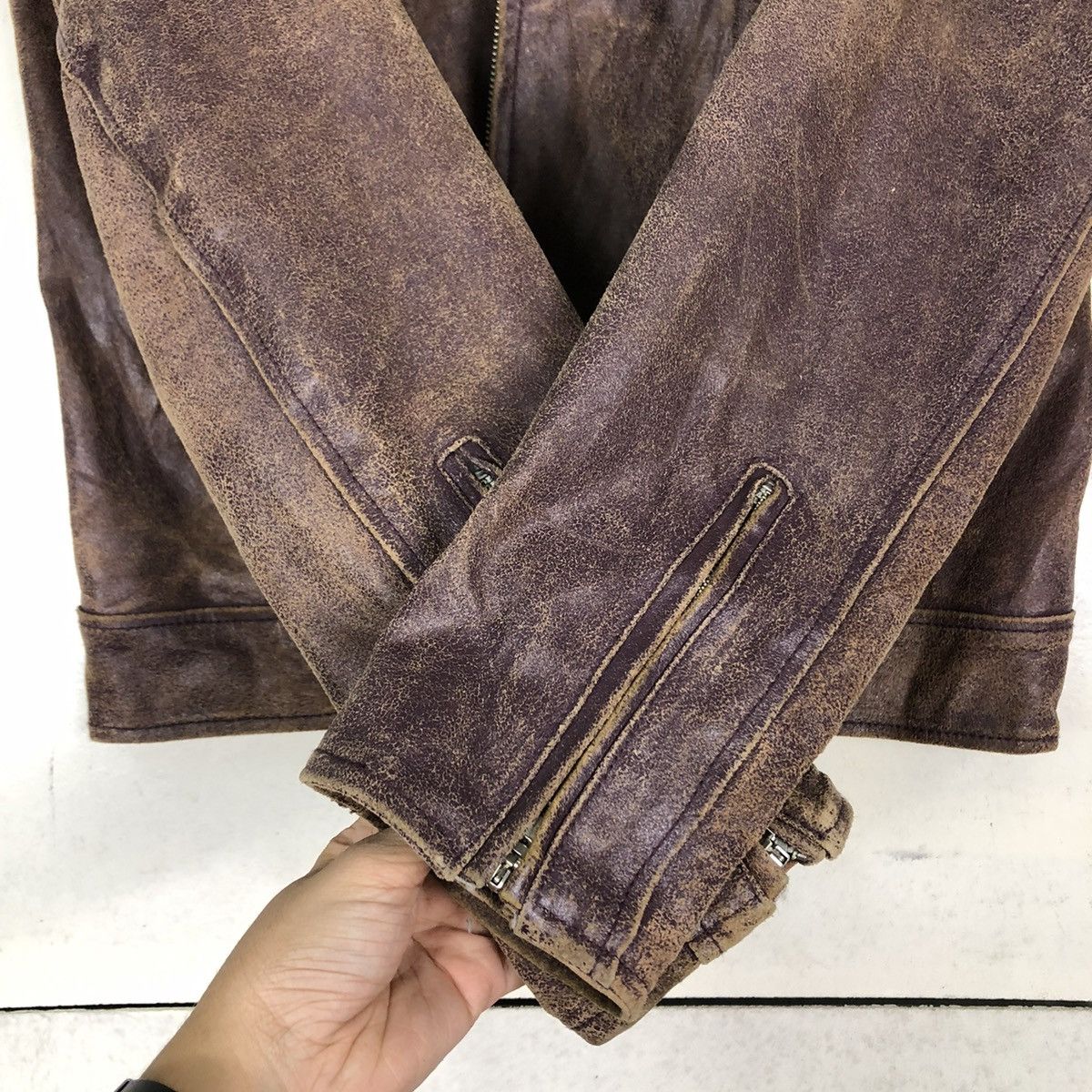 Japanese Brand 🔥VINTAGE SOFT LEATHER BIKER JACKET SANKO ISSEY MIYAKE Size US M / EU 48-50 / 2 - 15 Thumbnail