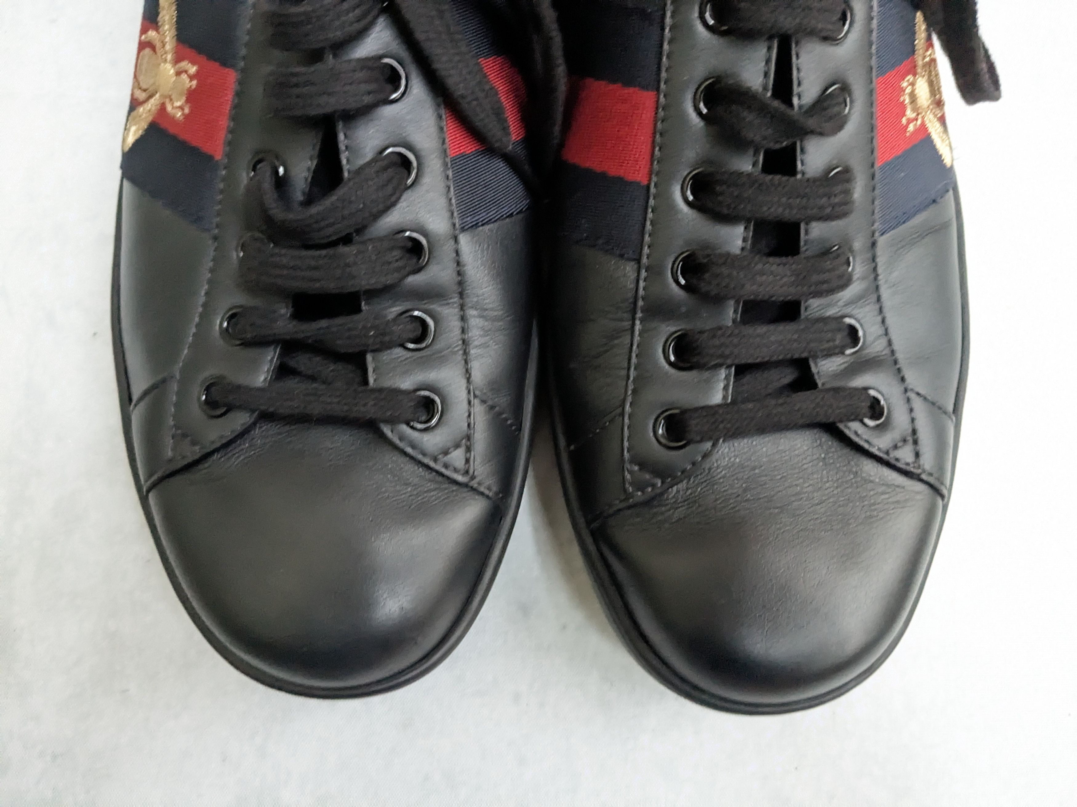 Gucci Gucci Ace Sneakers Black 9.5 Low Tops Leather Size US 9.5 / EU 42-43 - 2 Thumbnail