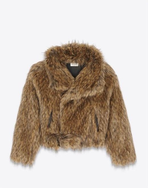 Saint Laurent Paris Asymmetrical jacket in animal-free fur Size US L / EU 52-54 / 3 - 1 Preview