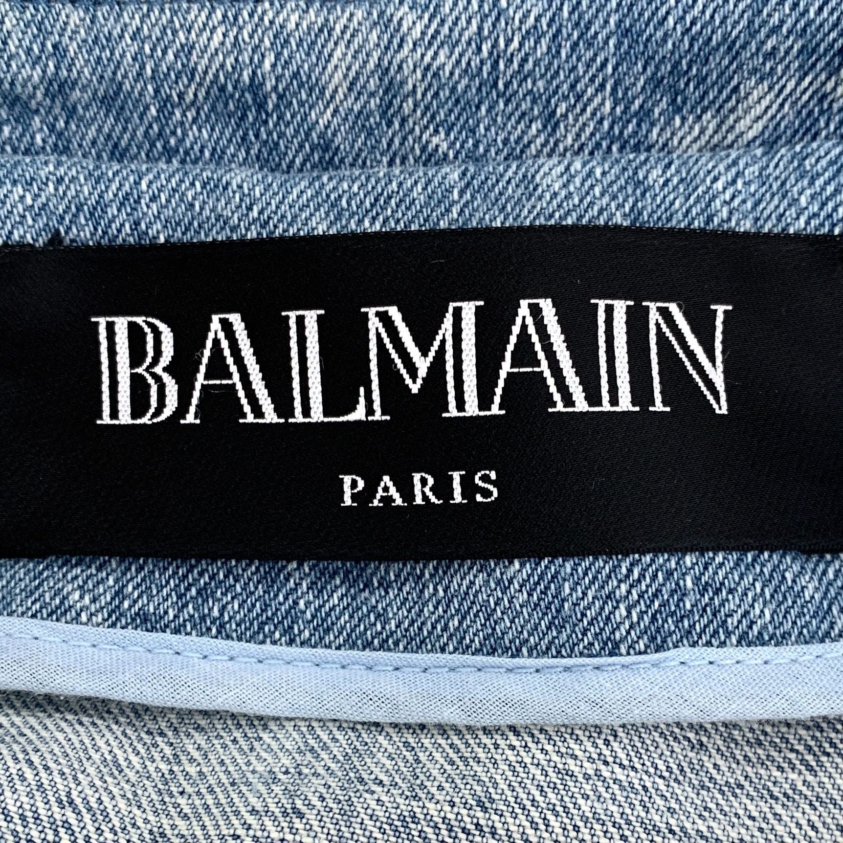 Balmain Balmain Blue Gold-Button Cotton Denim Jacket (Size XS) Size XS / US 0-2 / IT 36-38 - 2 Thumbnail