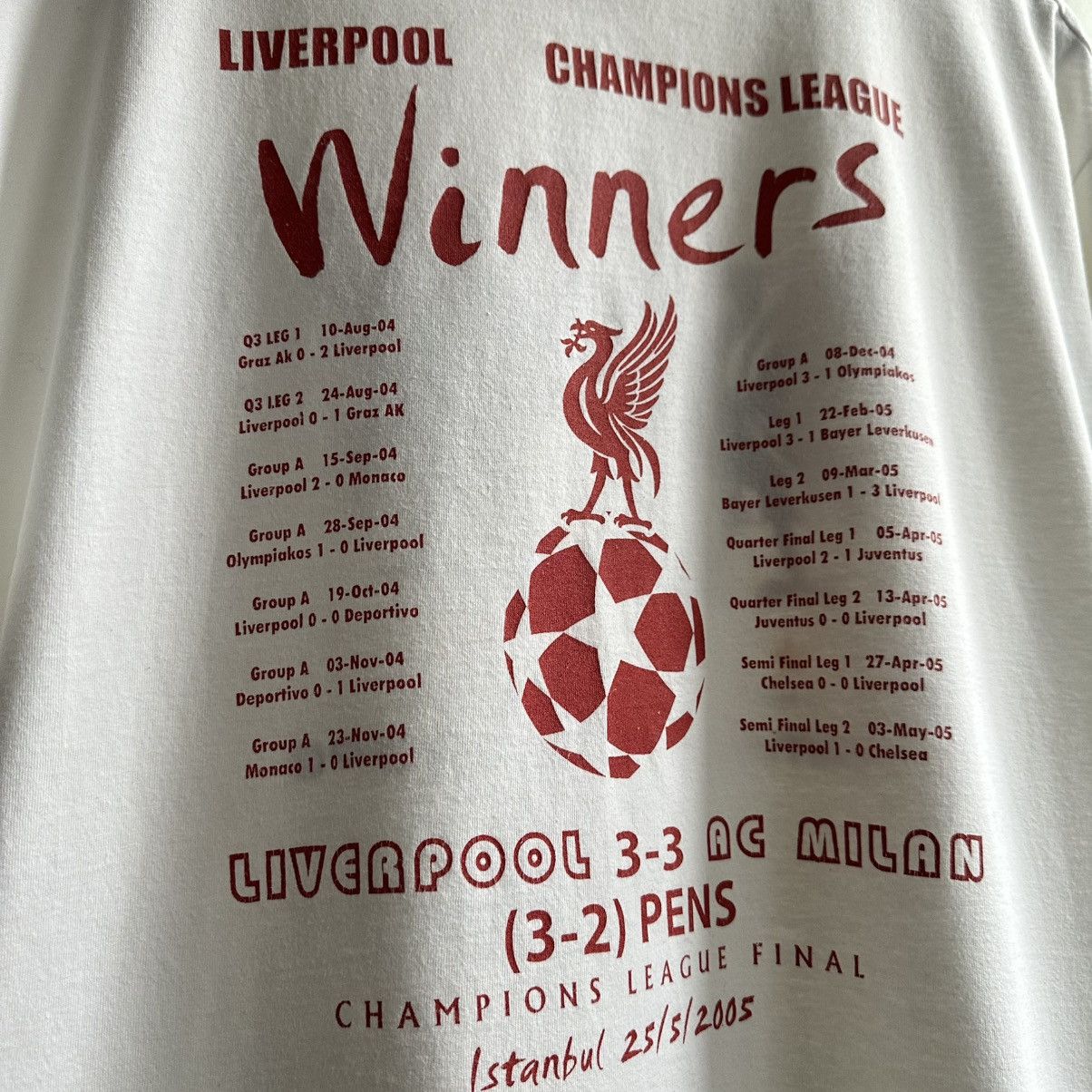 Vintage Vintage Liverpool UEFA Champions League Final 2005 Tee Size US XL / EU 56 / 4 - 6 Thumbnail